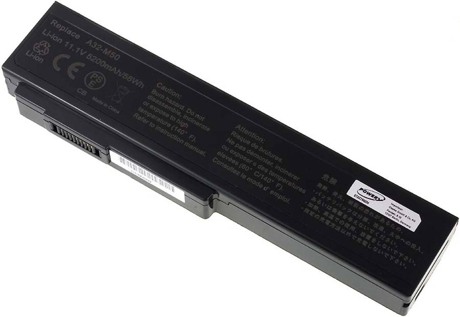 Powery Akku für Asus M50 Serie/ Typ A32-M50, 11,1V, Li-Ion