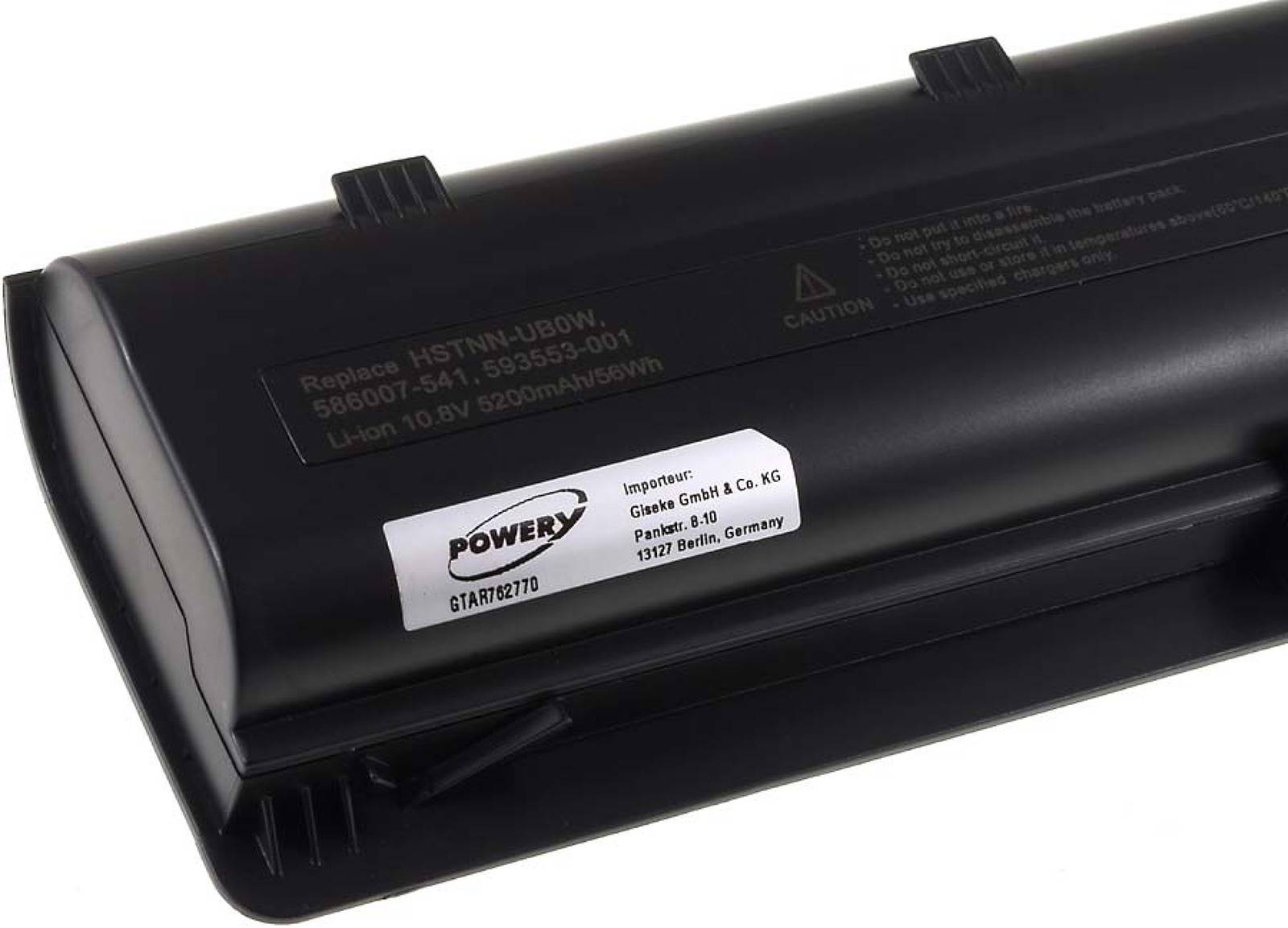 Powery Akku für HP Typ 593553-001 56Wh, 10,8V, Li-Ion