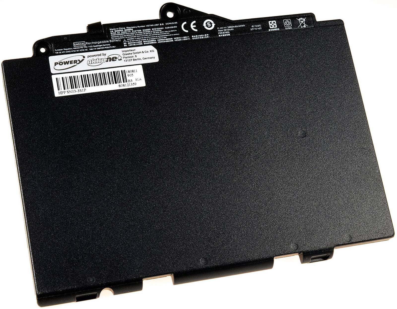 Powery Akku für Laptop HP EliteBook 725 G3 / EliteBook 820 G3 / Typ SN03044XL, 11,4V, Li-Polymer