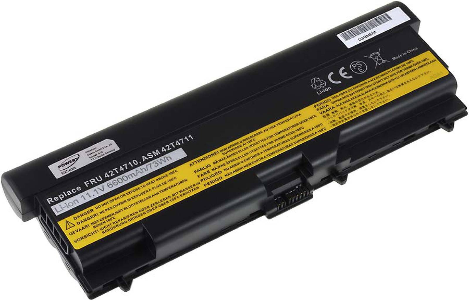 Powery Akku für Lenovo ThinkPad SL417 E40 / Edge 14" / Edge 15" / Typ 42T4708 Powerakku, 10,8V, Li-Ion