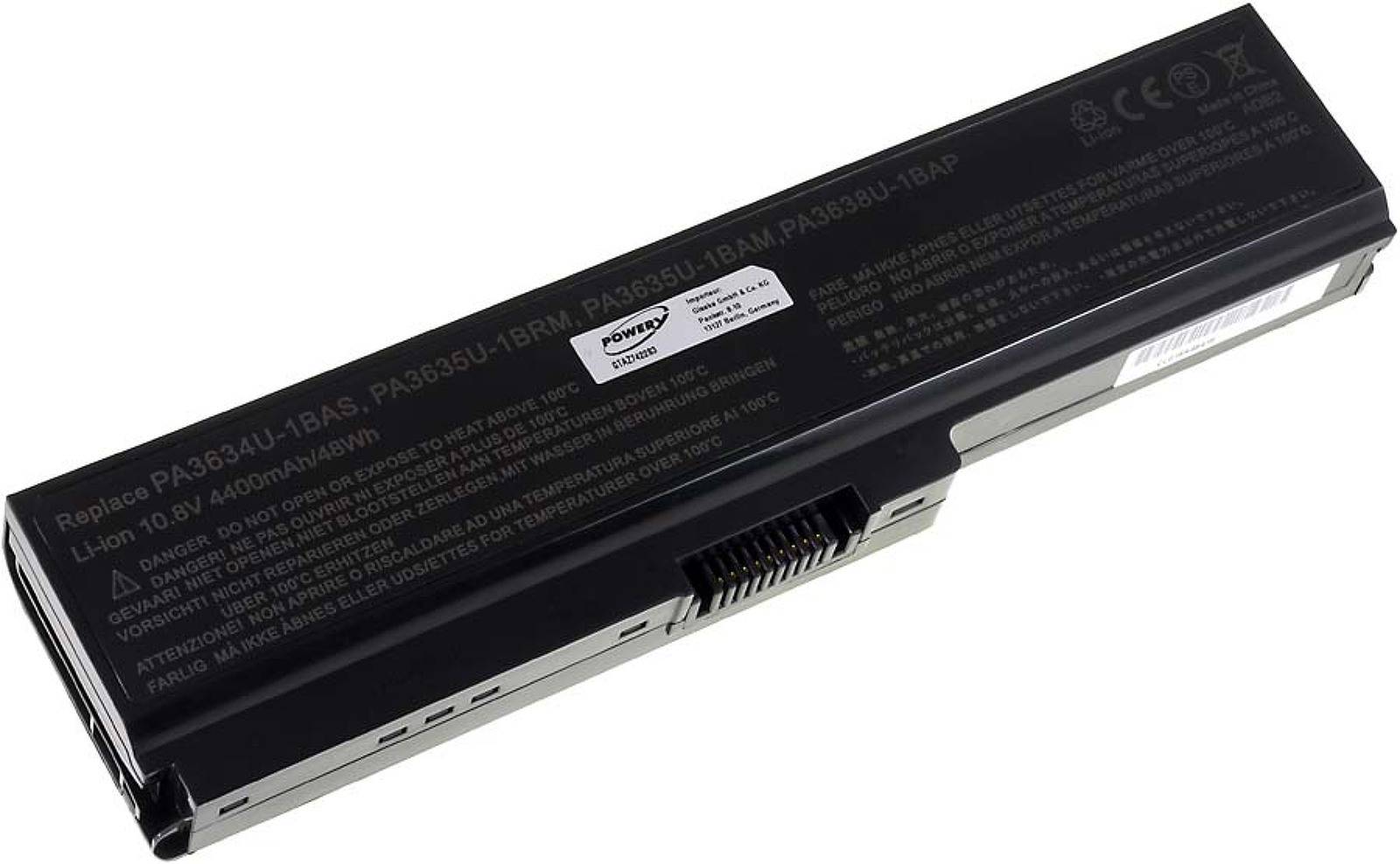 Powery Akku für Toshiba Satellite L655 Standardakku, 10,8V, Li-Ion