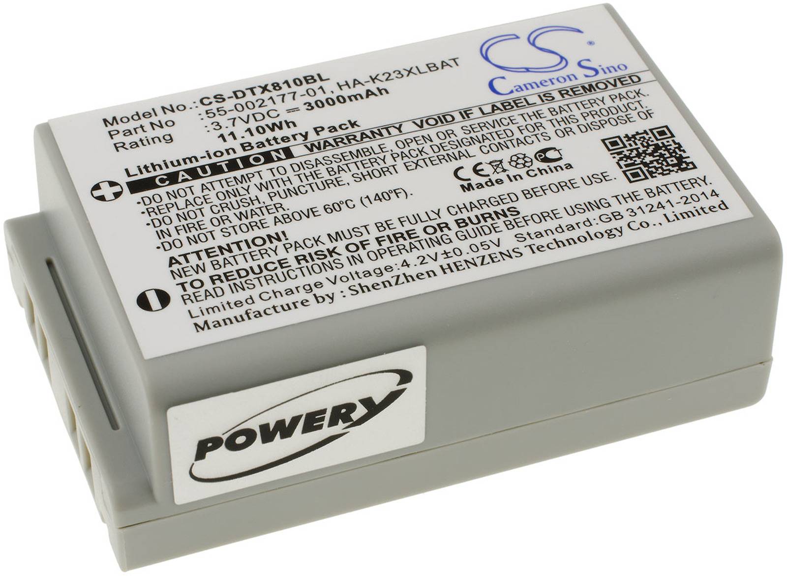 Powery Akku für Barcode Scanner Casio DT-X8-10C-CN, 3,7V, Li-Ion