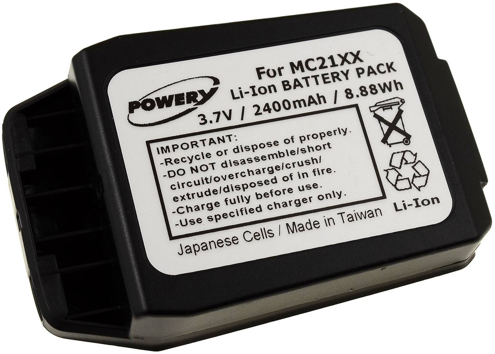 Powery Akku für Barcode-Scanner Symbol MC21XX / Typ BTRY-MC21EAB0E, 3,7V, Li-Ion