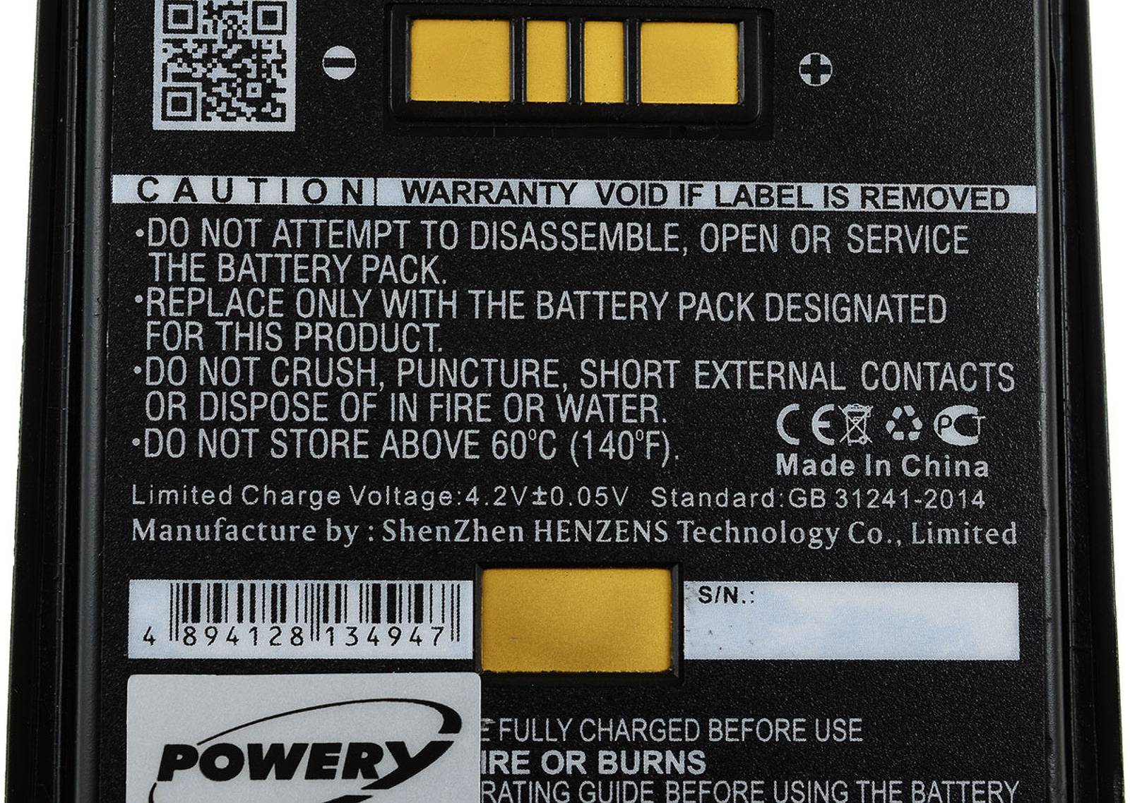 Powery Akku für Barcode-Scanner Symbol MC55 / MC65 / Typ 82-111094-01, 3,7V, Li-Ion