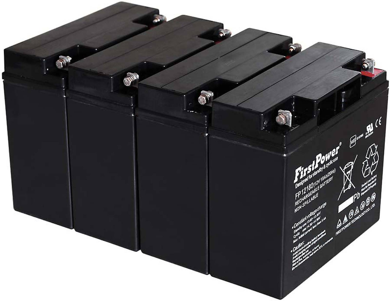 Powery FirstPower Blei-Gel Akku für USV APC Smart-UPS XL 2200 Tower/Rack Convertible 12V 18Ah VdS, 12V, Lead-Acid