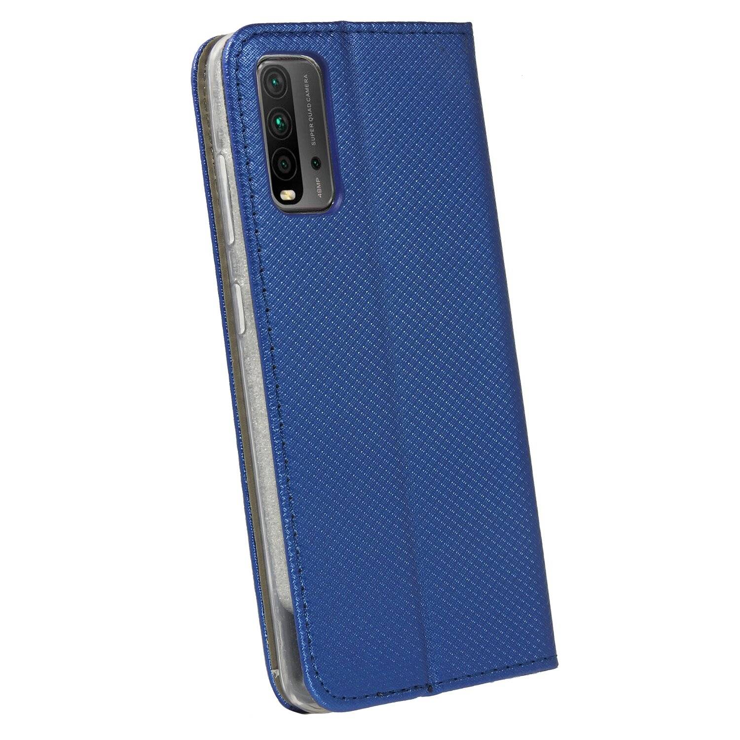 Buch Tasche "Smart" für XIAOMI REDMI 9T Handy Hülle Schutzhülle mit Standfunktion, Kartenfach Blau