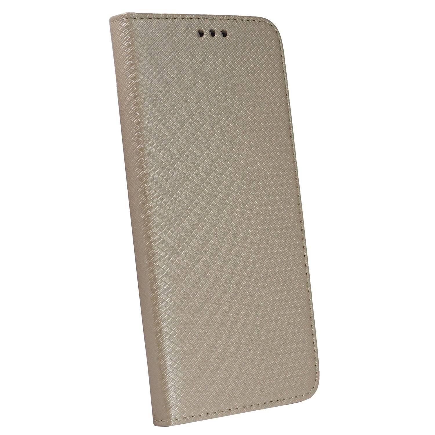 Buch Tasche "Smart" für XIAOMI REDMI 9T Handy Hülle Schutzhülle mit Standfunktion, Kartenfach Gold