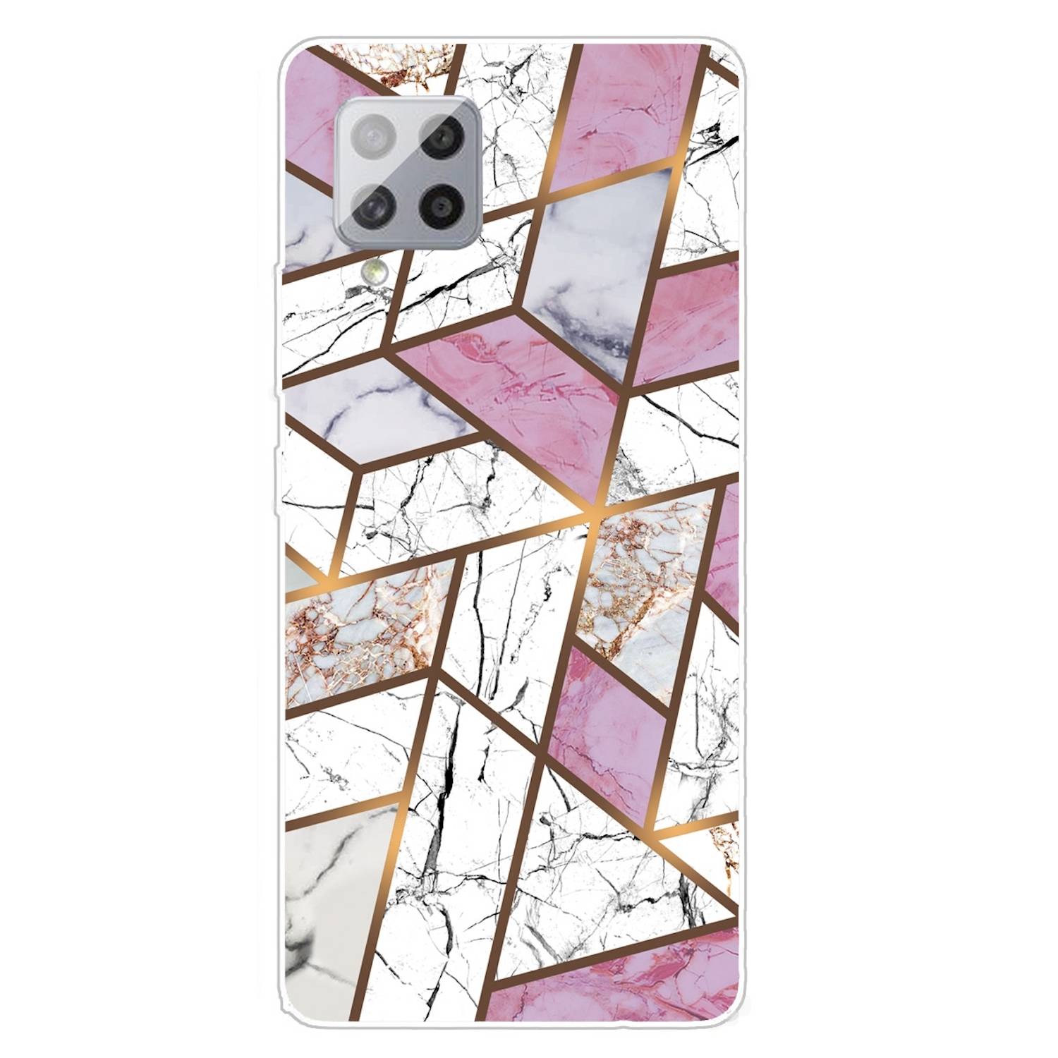 Für Samsung Galaxy A42 5G Silikon Case TPU Marble White Purple Schutz Muster Tasche Hülle Cover Etuis Zubehör