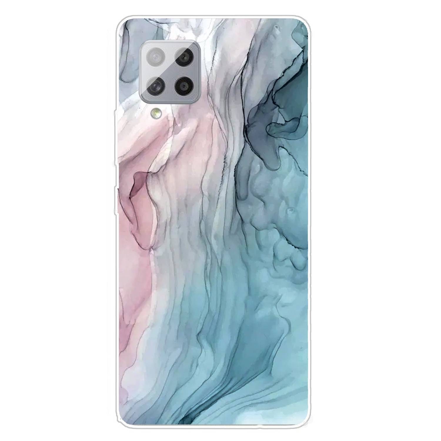 Für Samsung Galaxy A42 5G Silikon Case TPU Marble Abstract Grey Schutz Muster Tasche Hülle Cover Etuis Zubehör