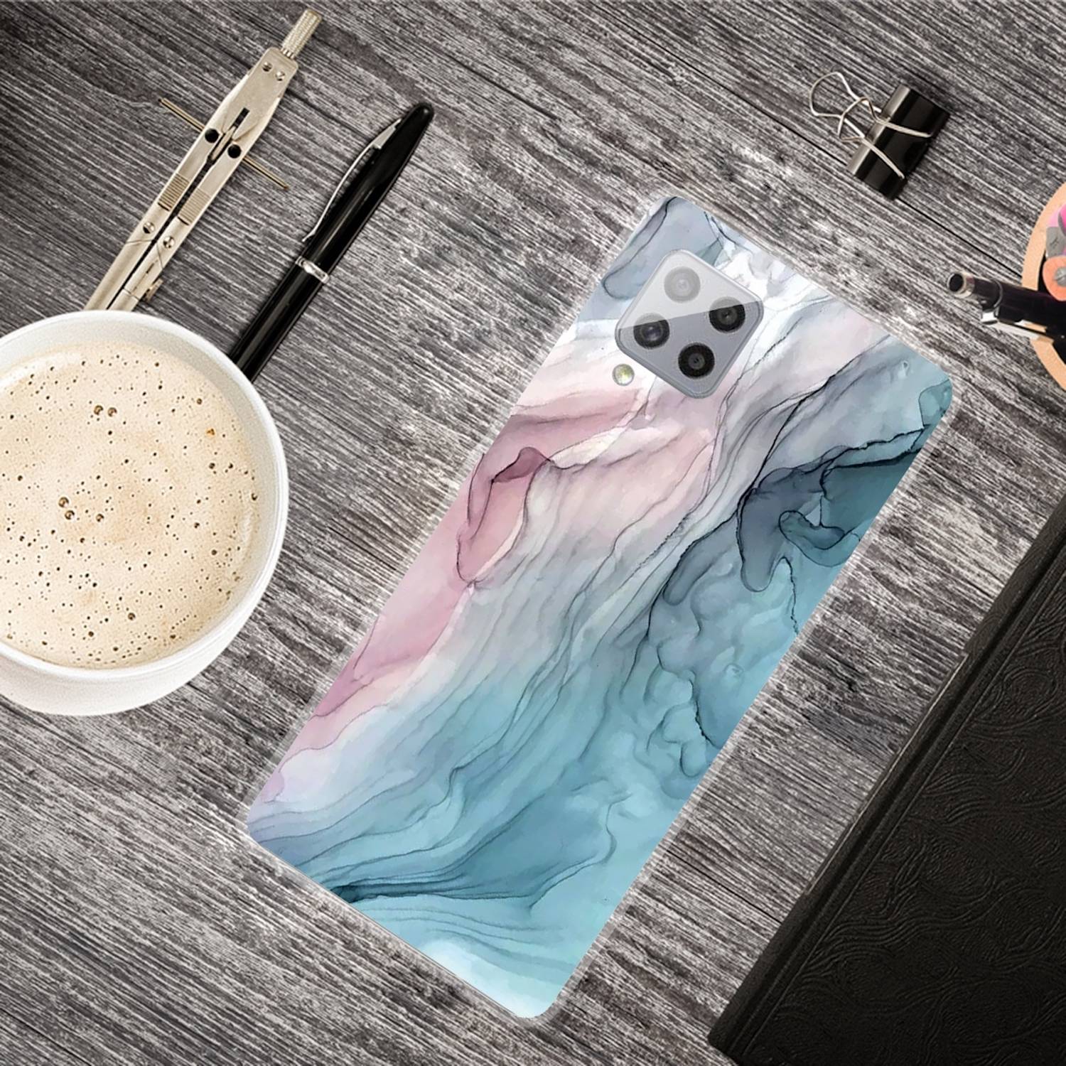 Für Samsung Galaxy A42 5G Silikon Case TPU Marble Abstract Grey Schutz Muster Tasche Hülle Cover Etuis Zubehör