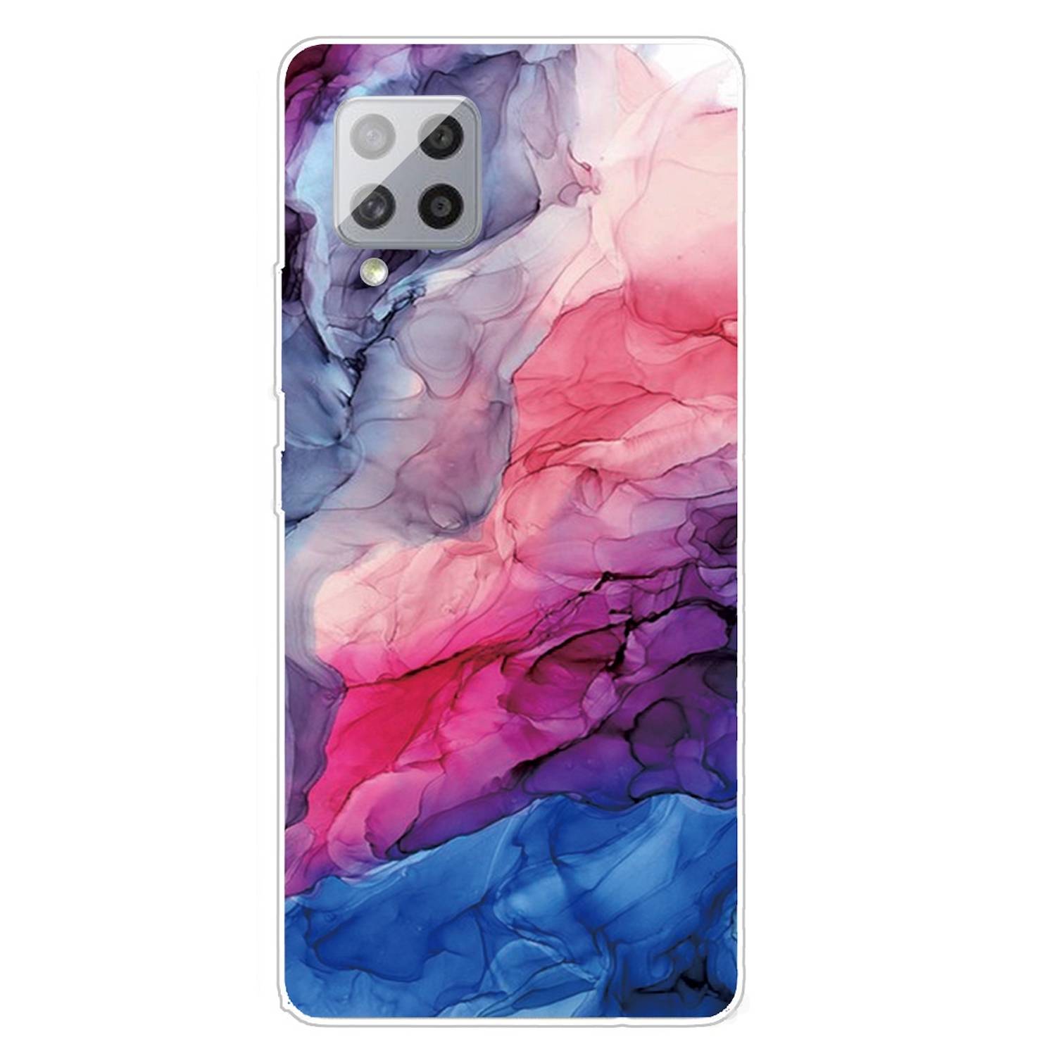 Für Samsung Galaxy A42 5G Silikon Case TPU Marble Abstract Red Schutz Muster Tasche Hülle Cover Etuis Zubehör