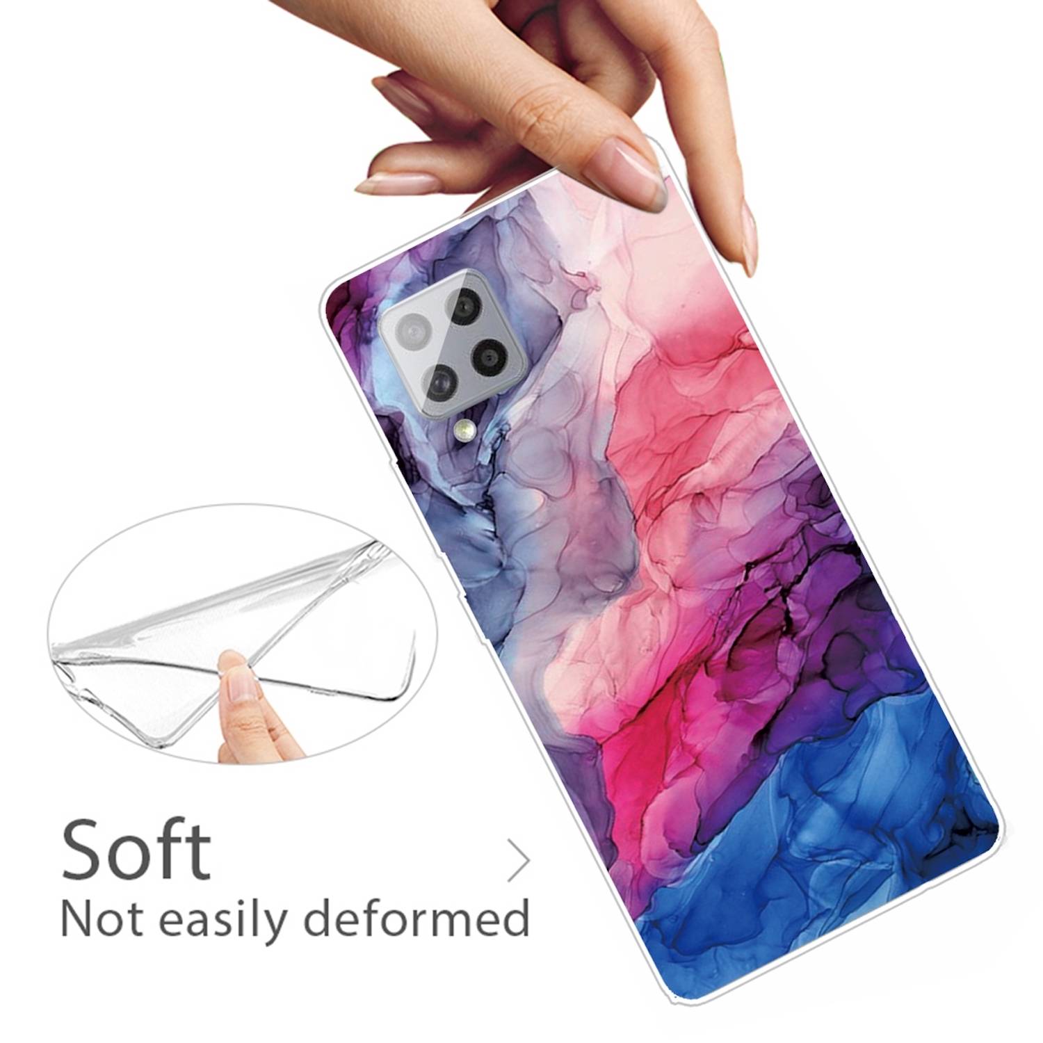Für Samsung Galaxy A42 5G Silikon Case TPU Marble Abstract Red Schutz Muster Tasche Hülle Cover Etuis Zubehör