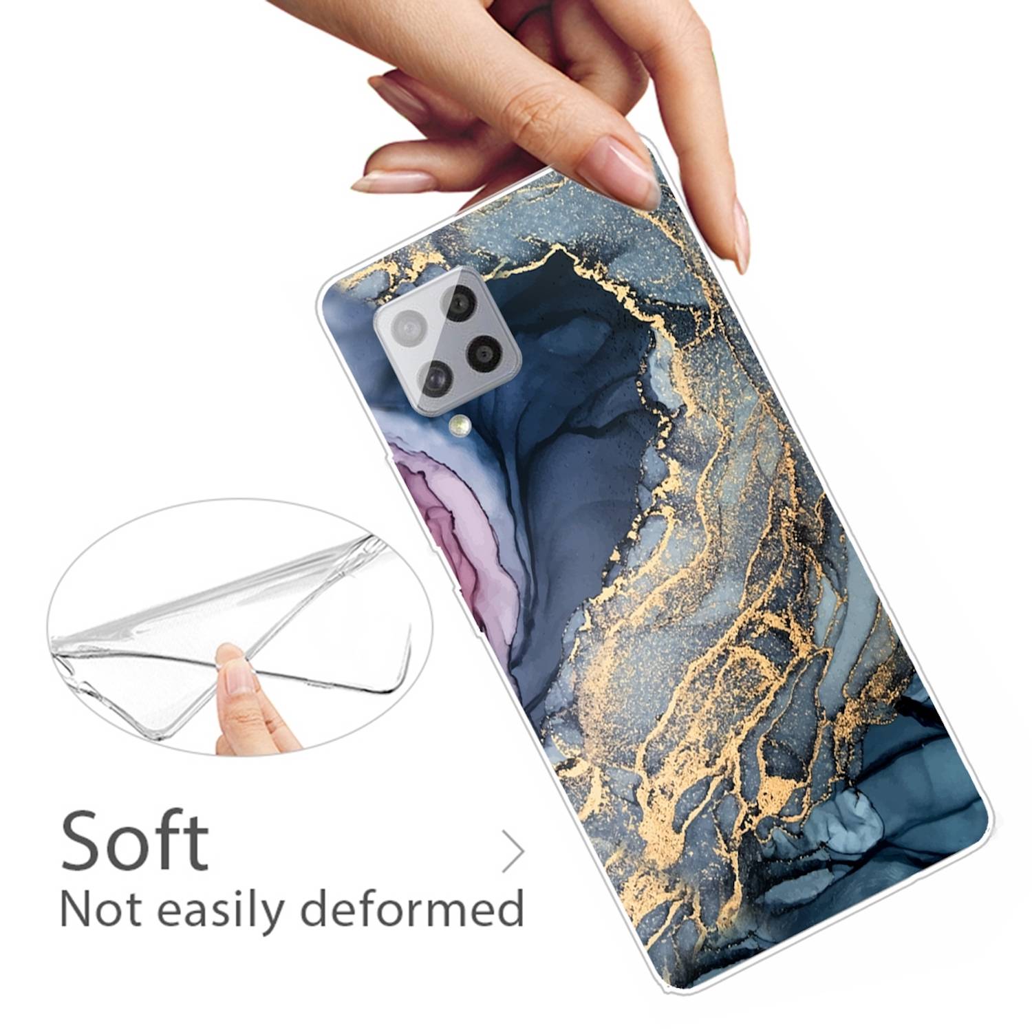Für Samsung Galaxy A42 5G Silikon Case TPU Marble Abstract Gold Schutz Muster Tasche Hülle Cover Etuis Zubehör