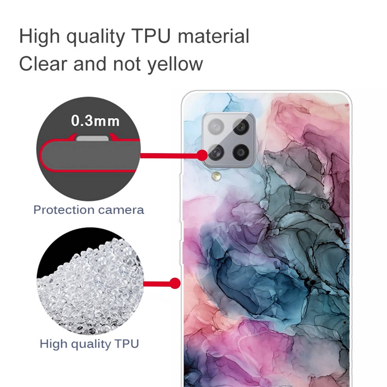 Für Samsung Galaxy A42 5G Silikon Case TPU Marble Abstract Schutz Muster Tasche Hülle Cover Etuis Zubehör