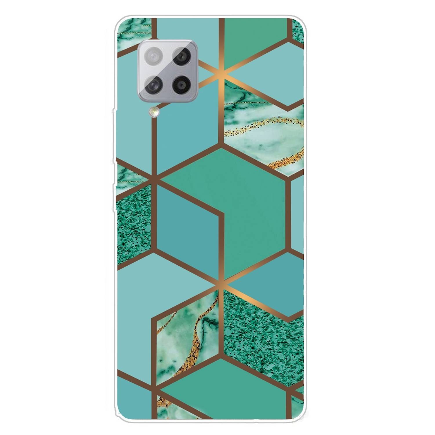 Für Samsung Galaxy A42 5G Silikon Case TPU Marble Grün Schutz Muster Tasche Hülle Cover Etuis Zubehör