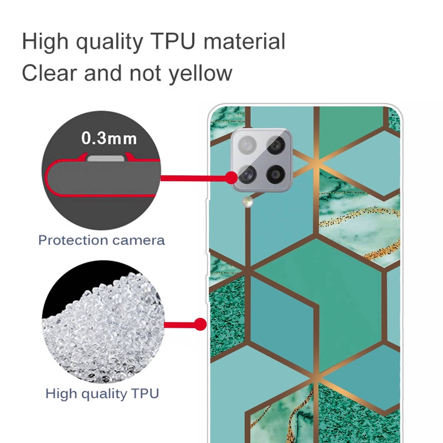 Für Samsung Galaxy A42 5G Silikon Case TPU Marble Grün Schutz Muster Tasche Hülle Cover Etuis Zubehör