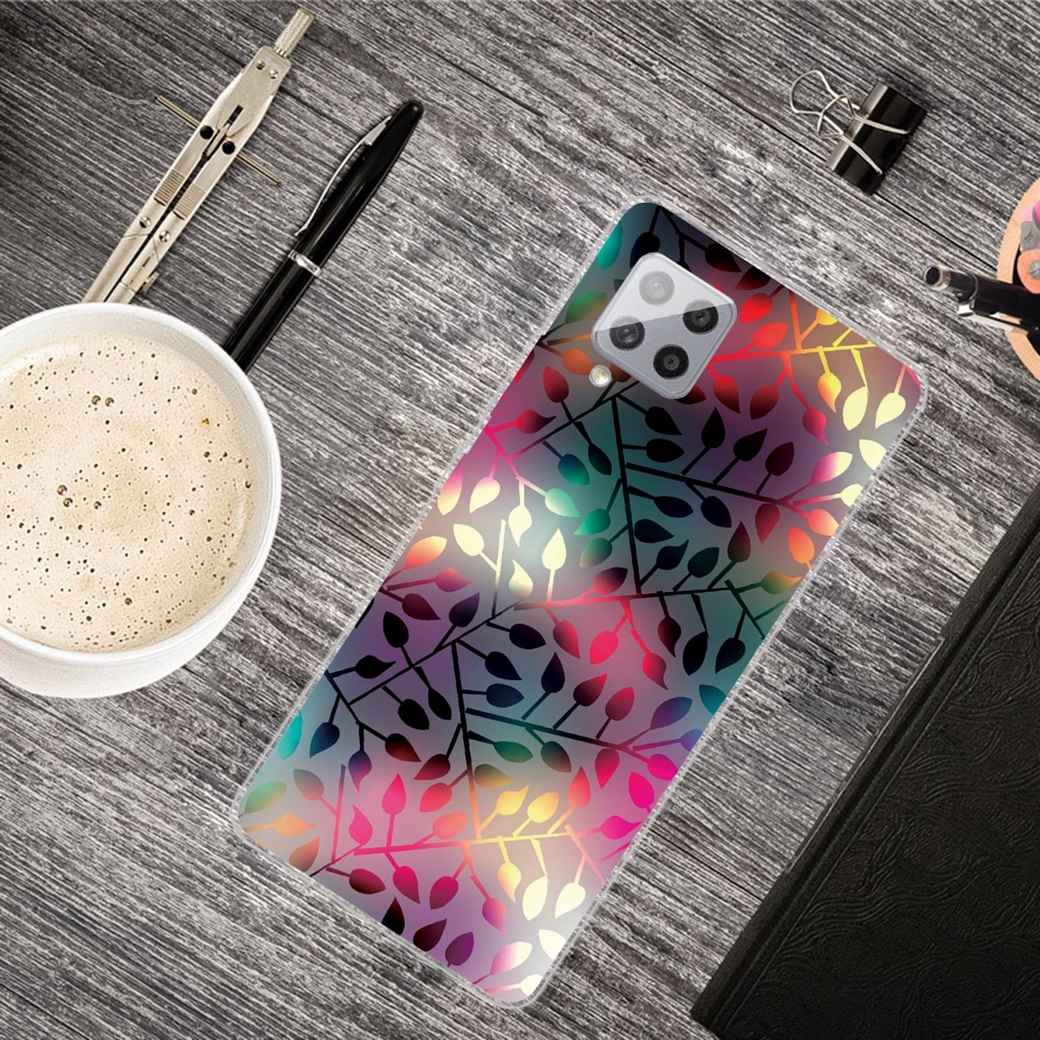 Für Samsung Galaxy A42 5G Silikon Case TPU Zweige Schutz Muster Tasche Hülle Cover Etuis Zubehör