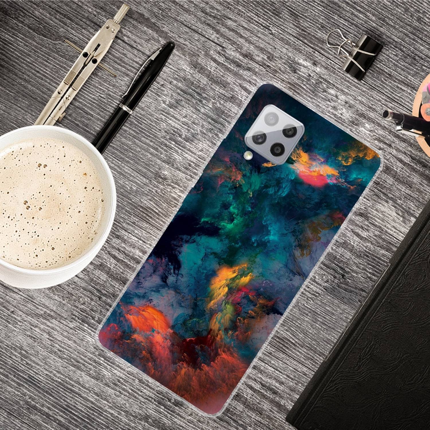 Für Samsung Galaxy A42 5G Silikon Case TPU Watercolor Schutz Muster Tasche Hülle Cover Etuis Zubehör
