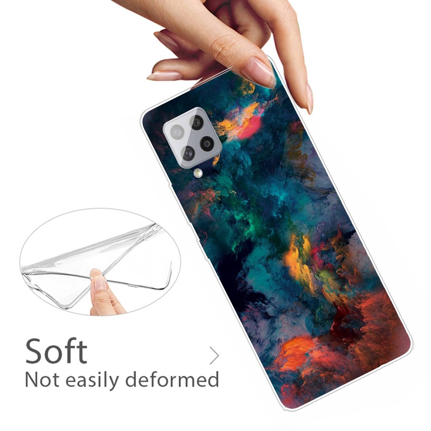 Für Samsung Galaxy A42 5G Silikon Case TPU Watercolor Schutz Muster Tasche Hülle Cover Etuis Zubehör