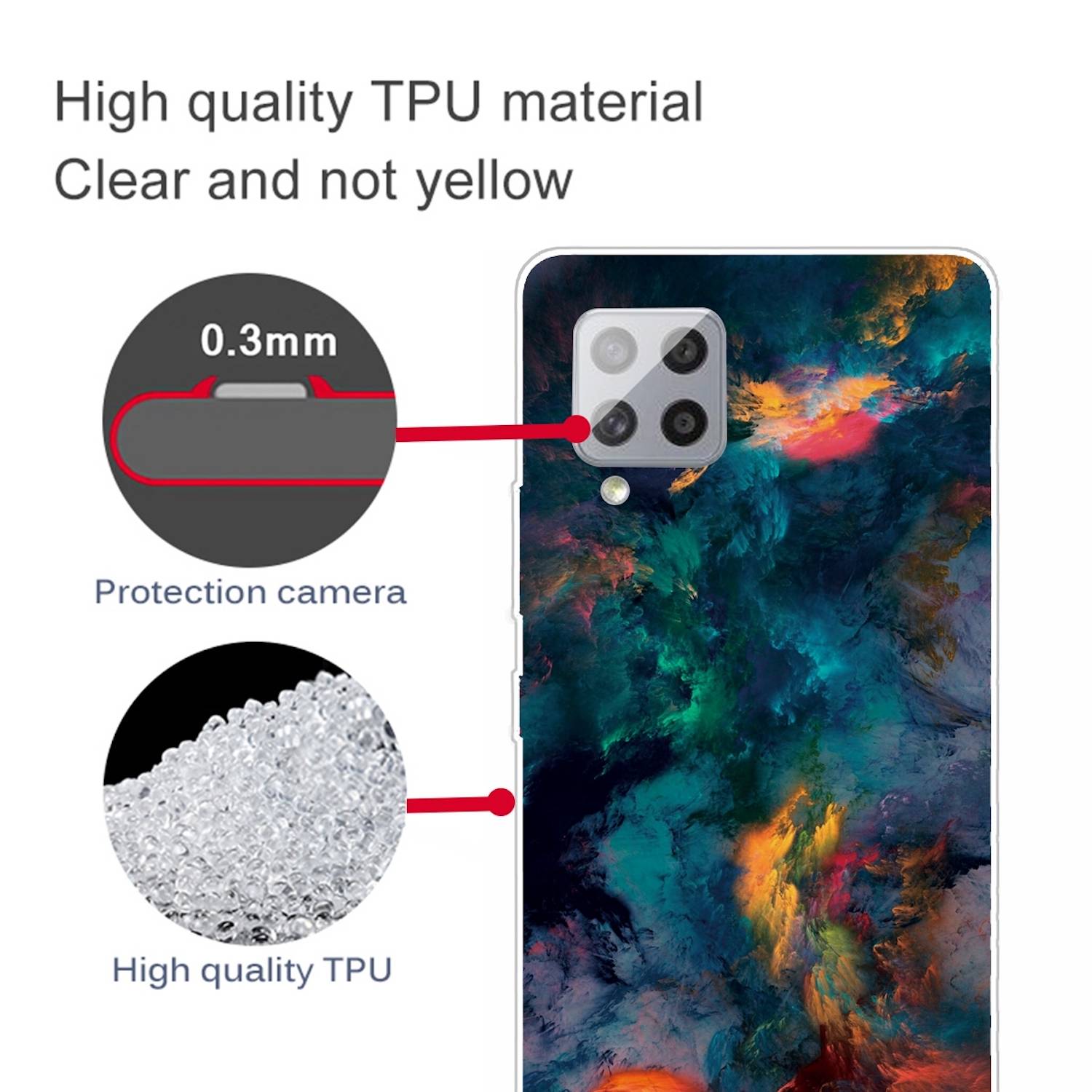 Für Samsung Galaxy A42 5G Silikon Case TPU Watercolor Schutz Muster Tasche Hülle Cover Etuis Zubehör