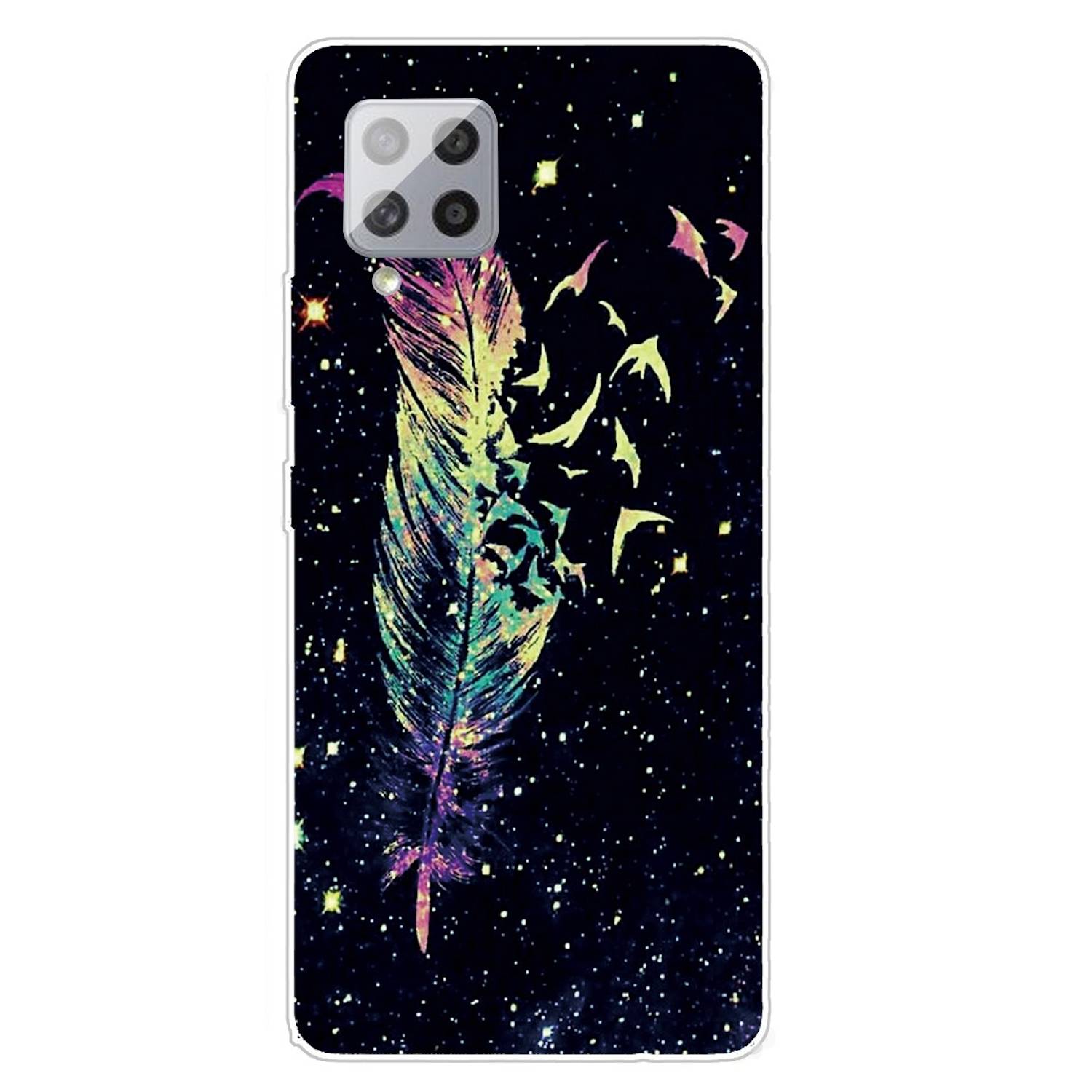 Für Samsung Galaxy A42 5G Silikon Case TPU Feder Schutz Muster Tasche Hülle Cover Etuis Zubehör