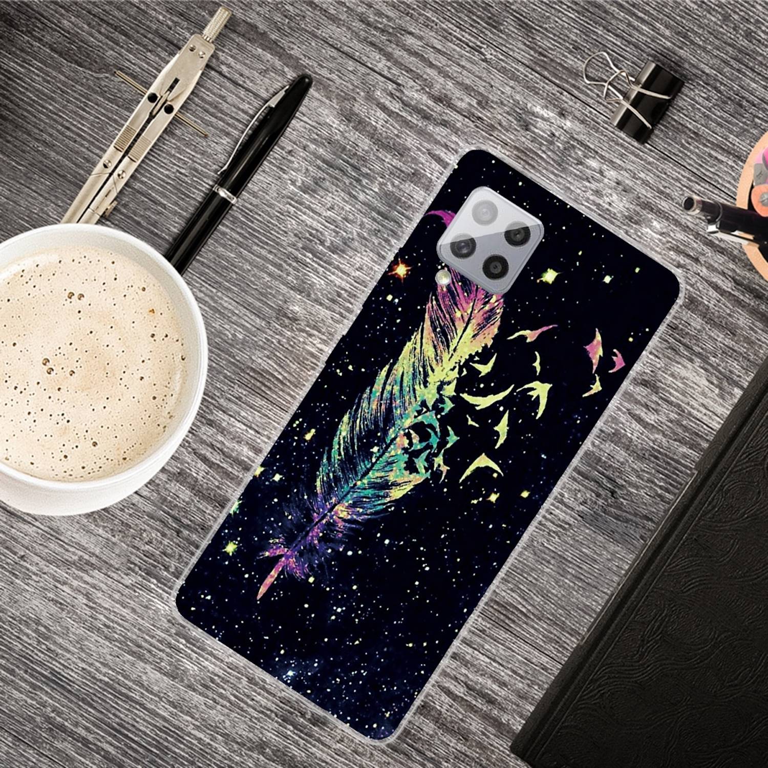 Für Samsung Galaxy A42 5G Silikon Case TPU Feder Schutz Muster Tasche Hülle Cover Etuis Zubehör