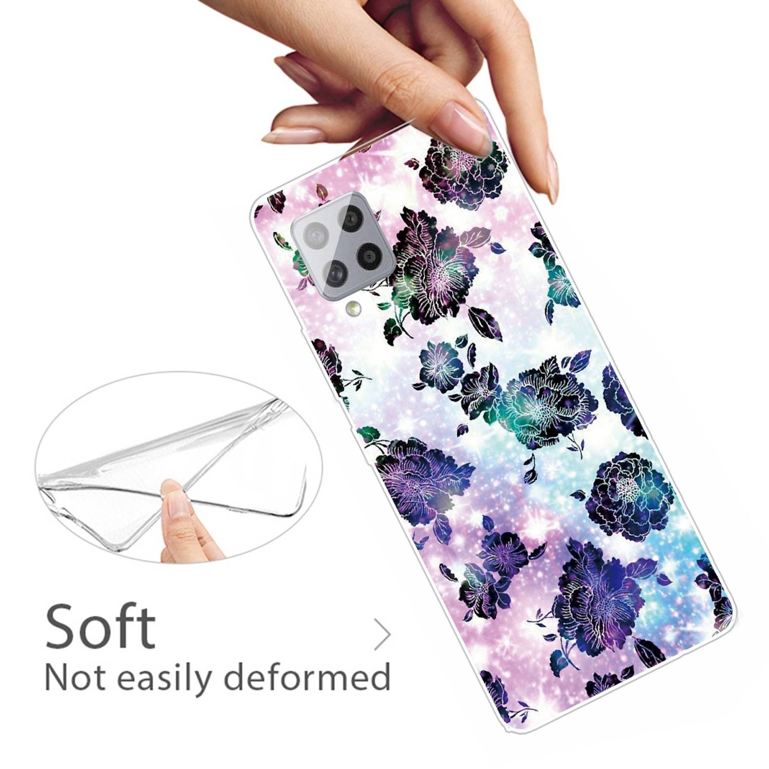 Für Samsung Galaxy A42 5G Silikon Case TPU Chrysantheme Schutz Muster Tasche Hülle Cover Etuis Zubehör