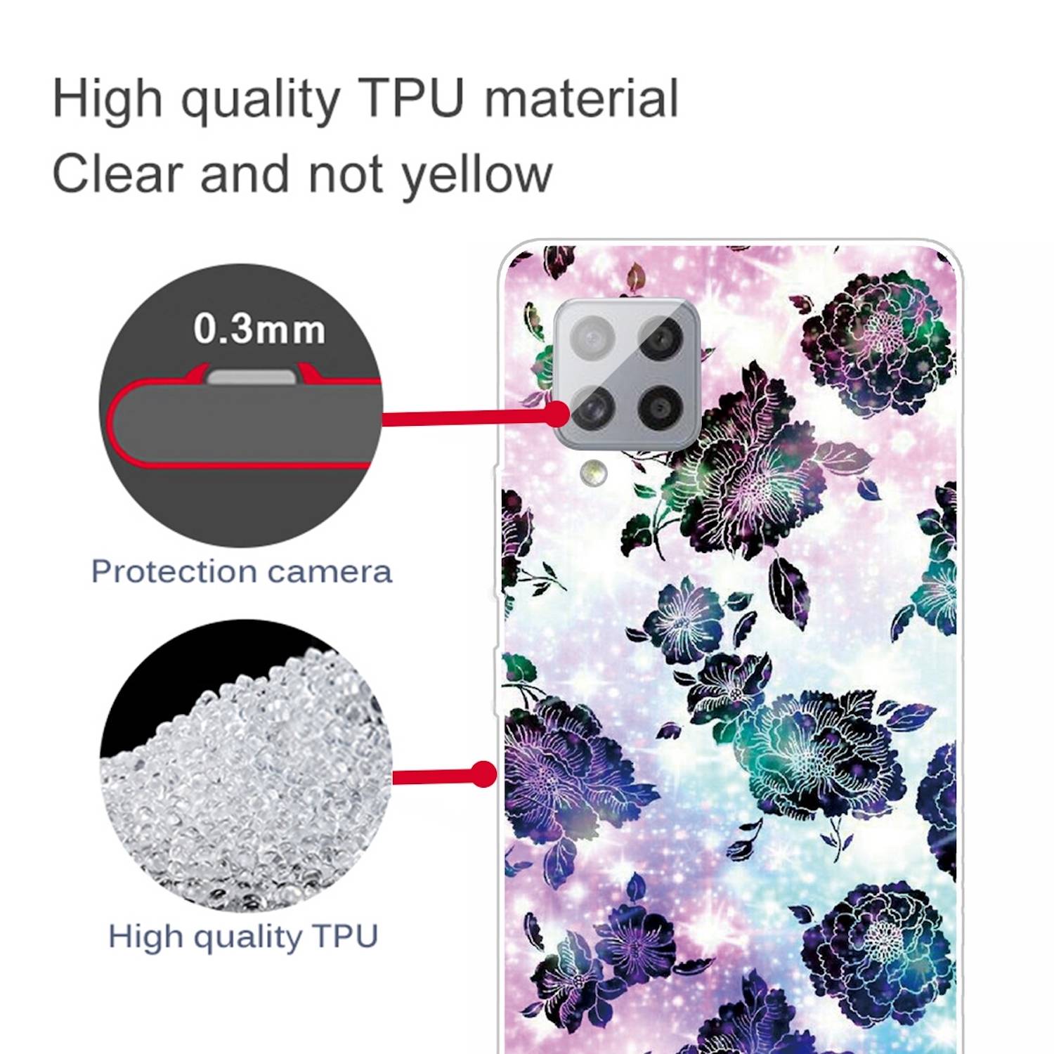 Für Samsung Galaxy A42 5G Silikon Case TPU Chrysantheme Schutz Muster Tasche Hülle Cover Etuis Zubehör