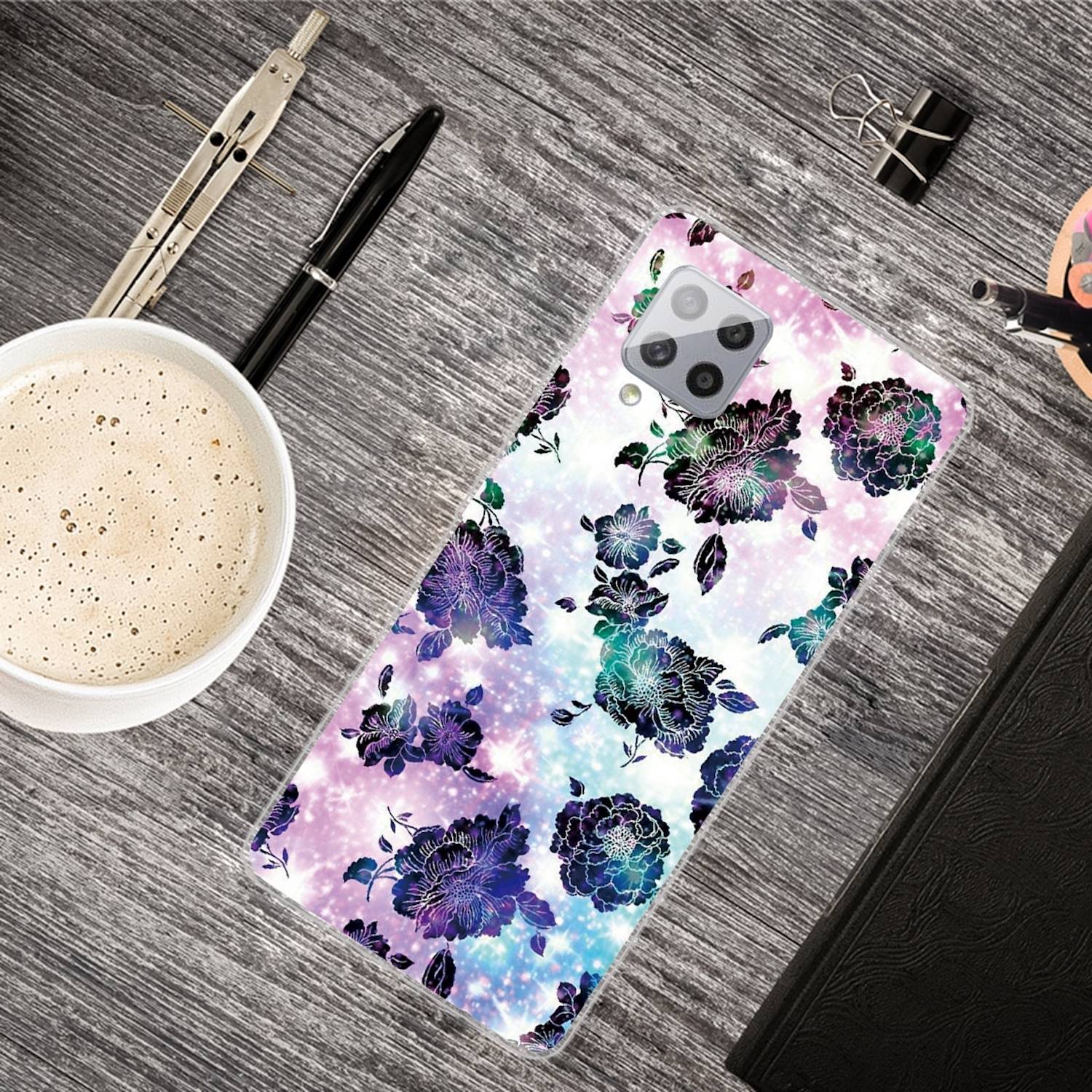 Für Samsung Galaxy A42 5G Silikon Case TPU Chrysantheme Schutz Muster Tasche Hülle Cover Etuis Zubehör