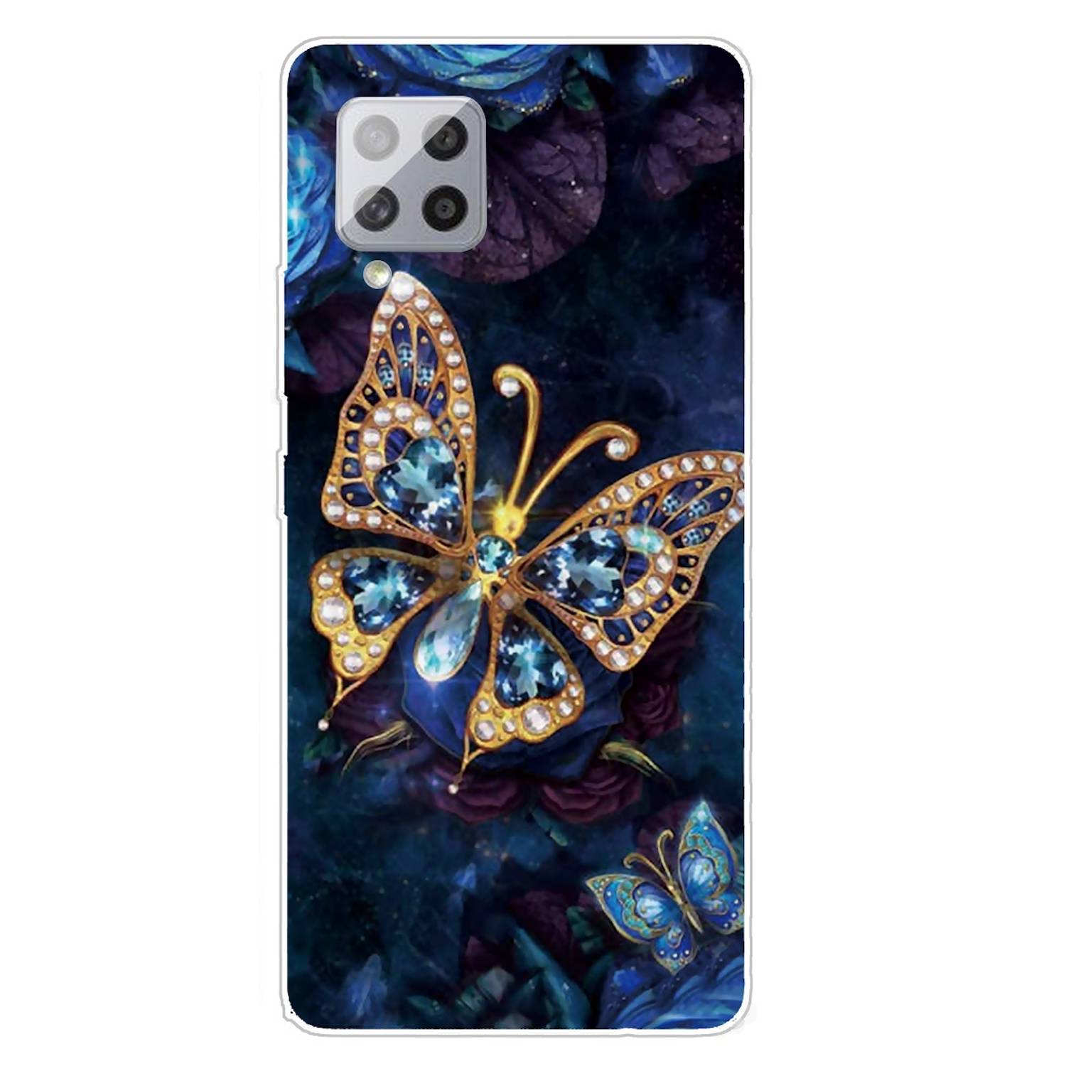 Für Samsung Galaxy A42 5G Silikon Case TPU Jewel Butterfly Schutz Muster Tasche Hülle Cover Etuis Zubehör