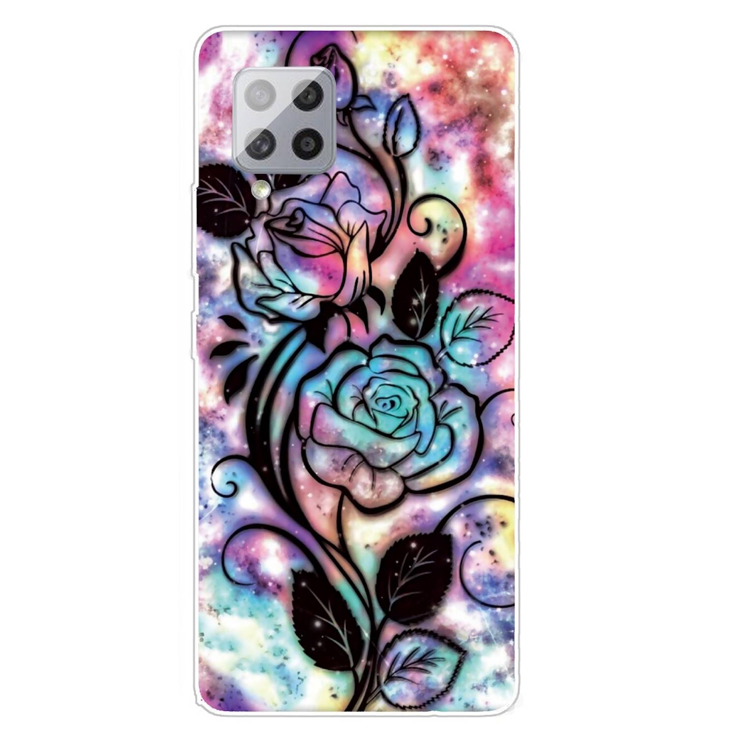 Für Samsung Galaxy A42 5G Silikon Case TPU Starry Rose Schutz Muster Tasche Hülle Cover Etuis Zubehör