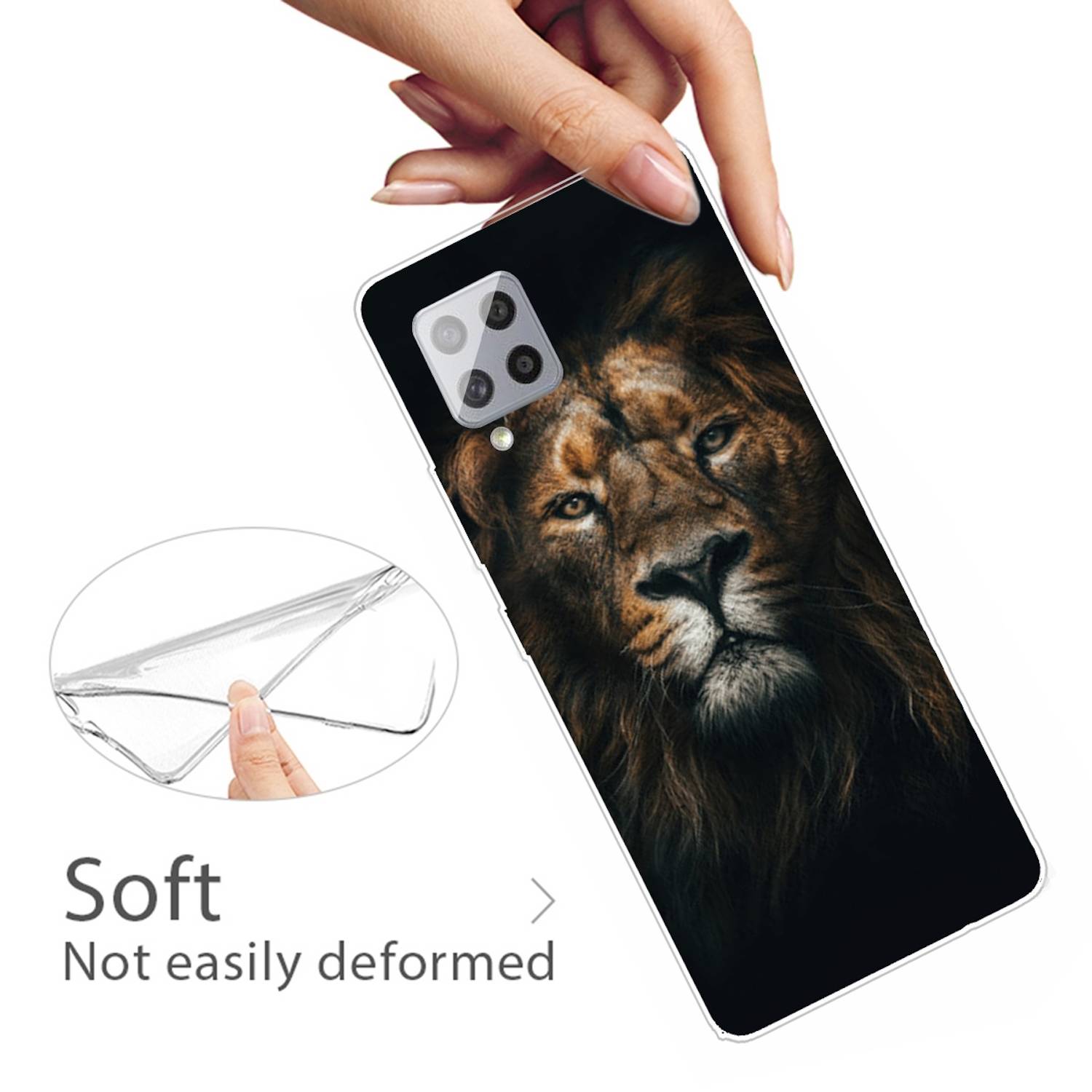 Für Samsung Galaxy A42 5G Silikon Case TPU Löwe Schutz Muster Tasche Hülle Cover Etuis Zubehör