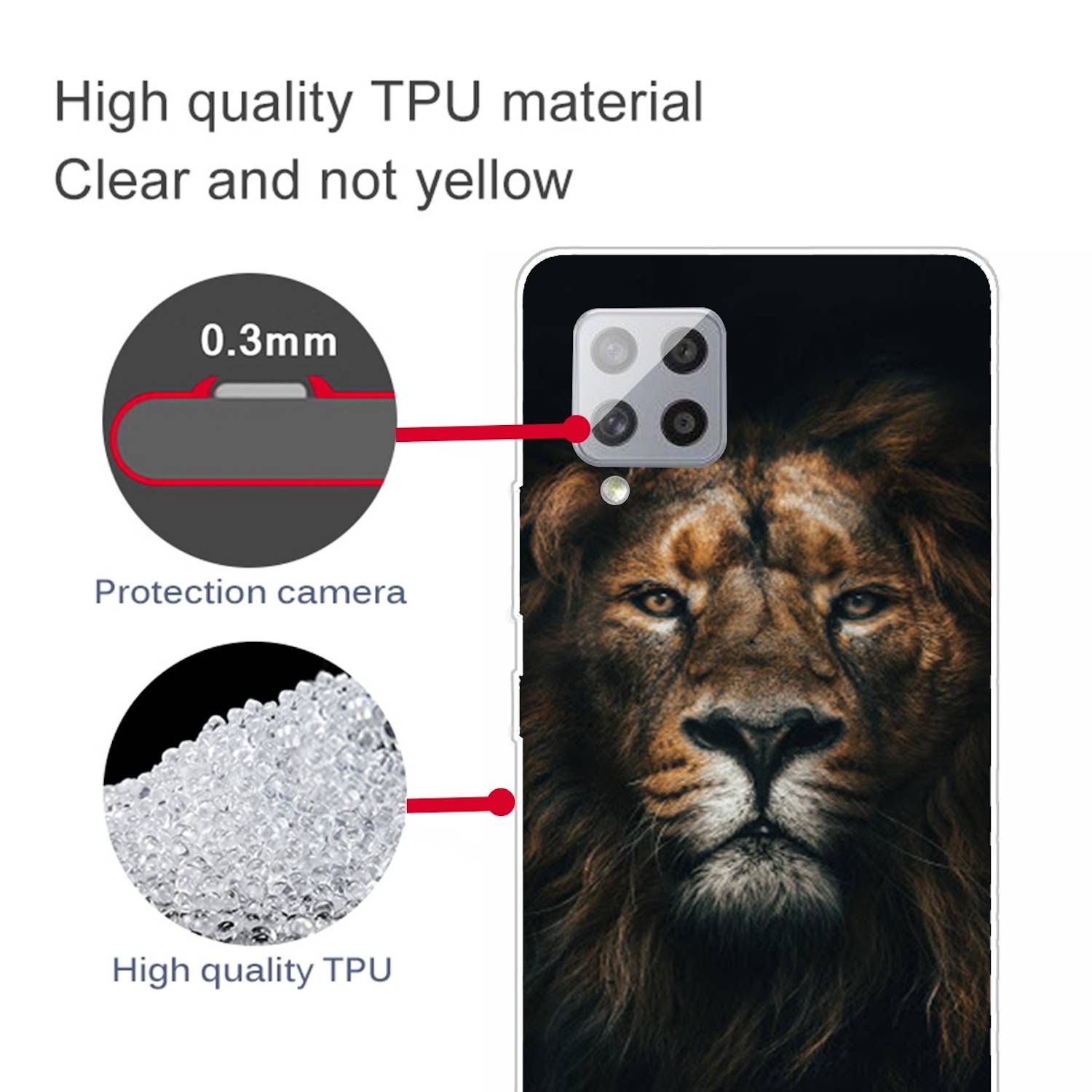 Für Samsung Galaxy A42 5G Silikon Case TPU Löwe Schutz Muster Tasche Hülle Cover Etuis Zubehör