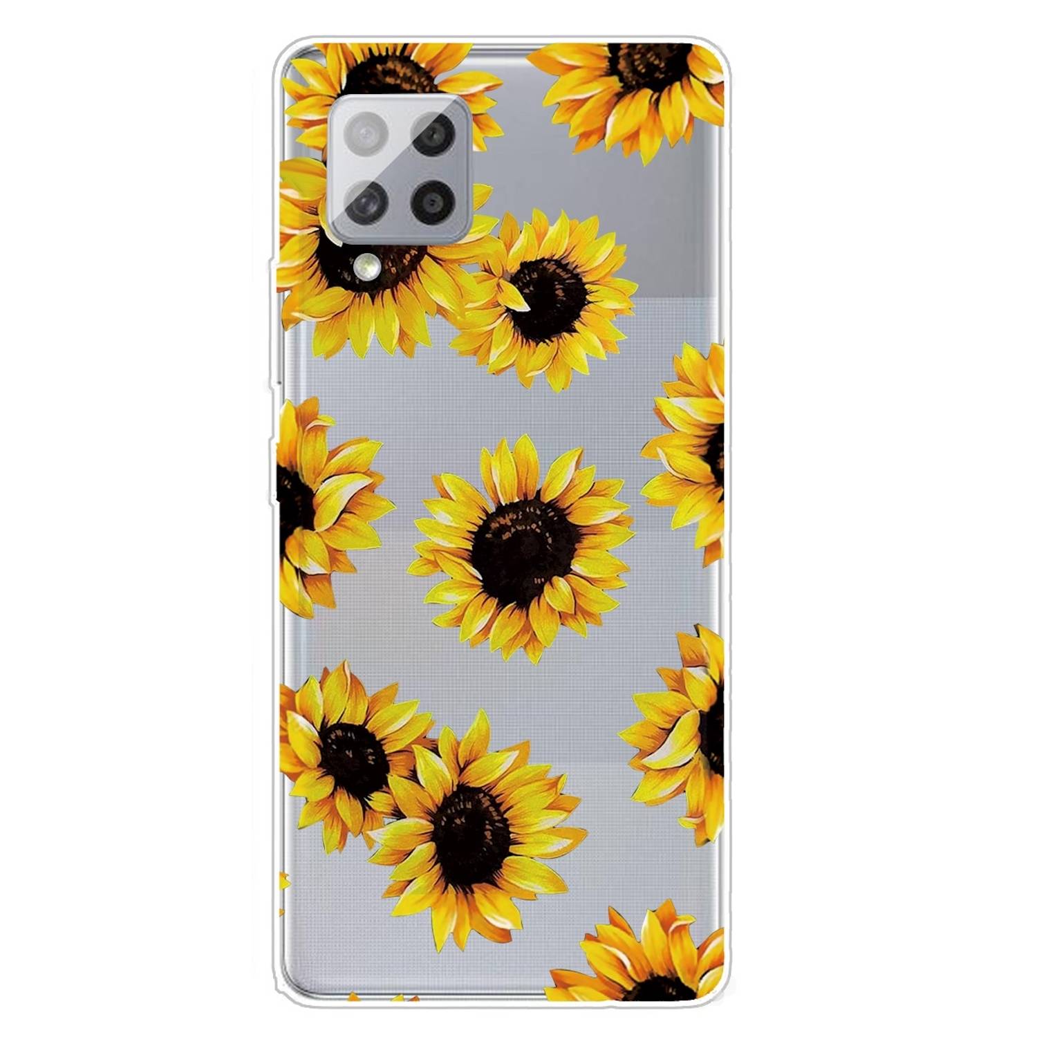 Für Samsung Galaxy A42 5G Silikon Case TPU Sonnenblume Schutz Muster Tasche Hülle Cover Etuis Zubehör