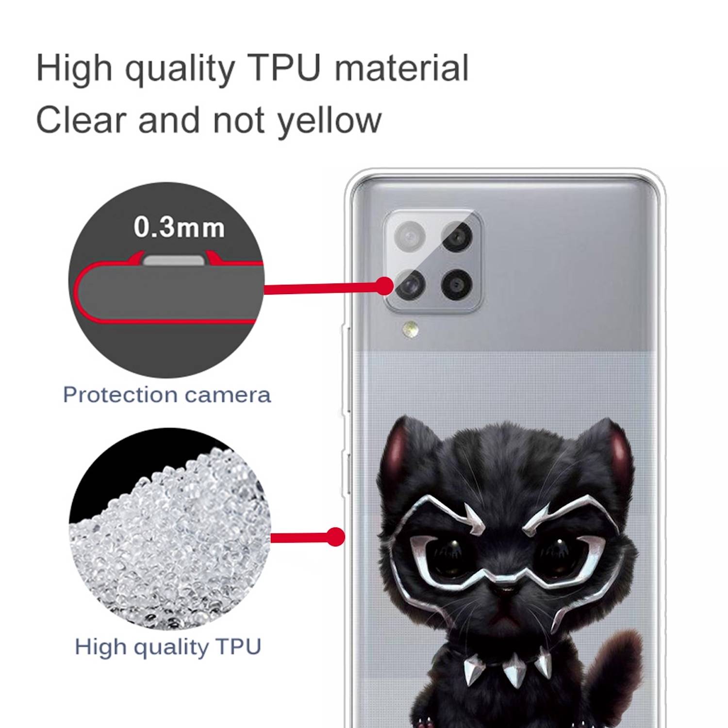 Für Samsung Galaxy A42 5G Silikon Case TPU Panther Schutz Muster Tasche Hülle Cover Etuis Zubehör