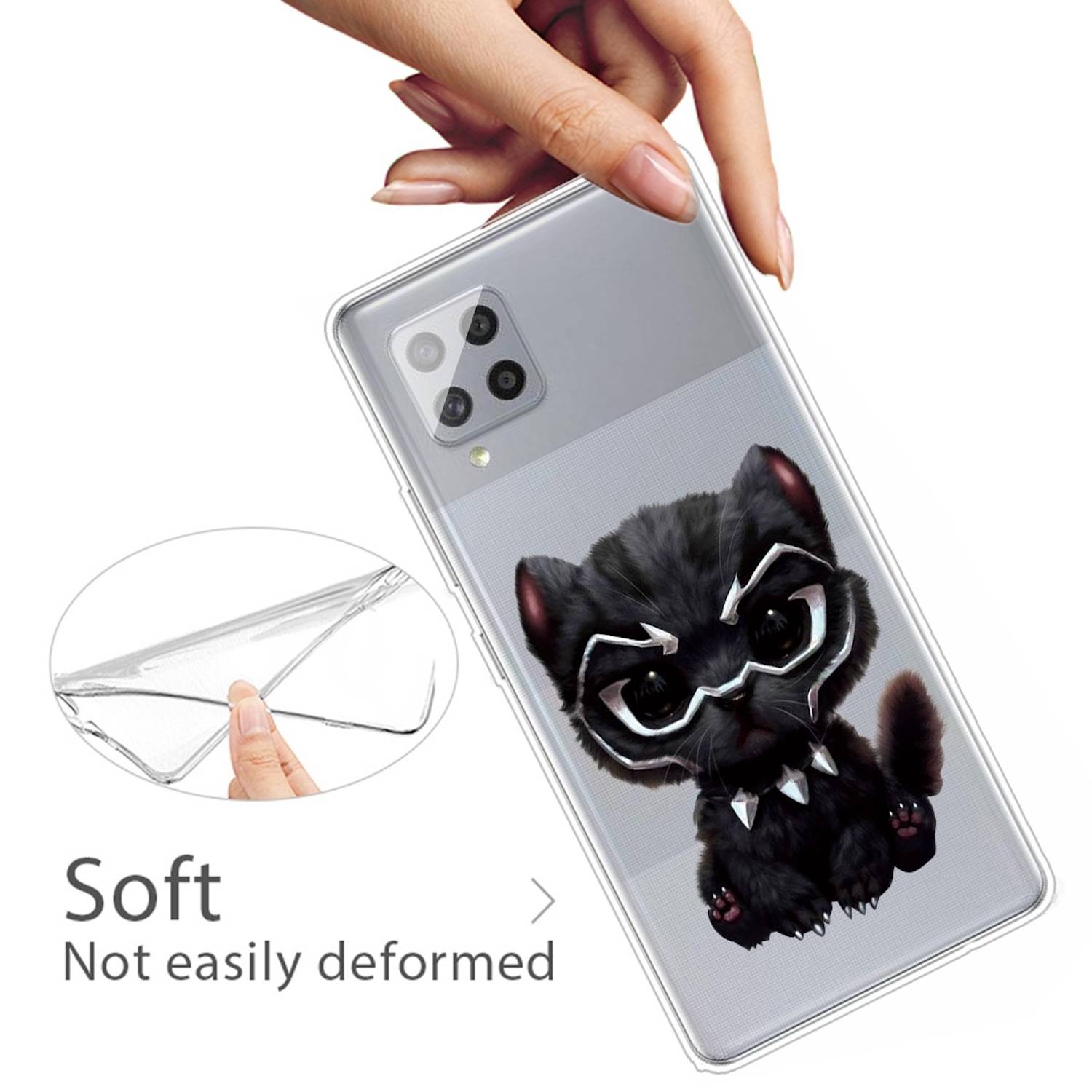 Für Samsung Galaxy A42 5G Silikon Case TPU Panther Schutz Muster Tasche Hülle Cover Etuis Zubehör