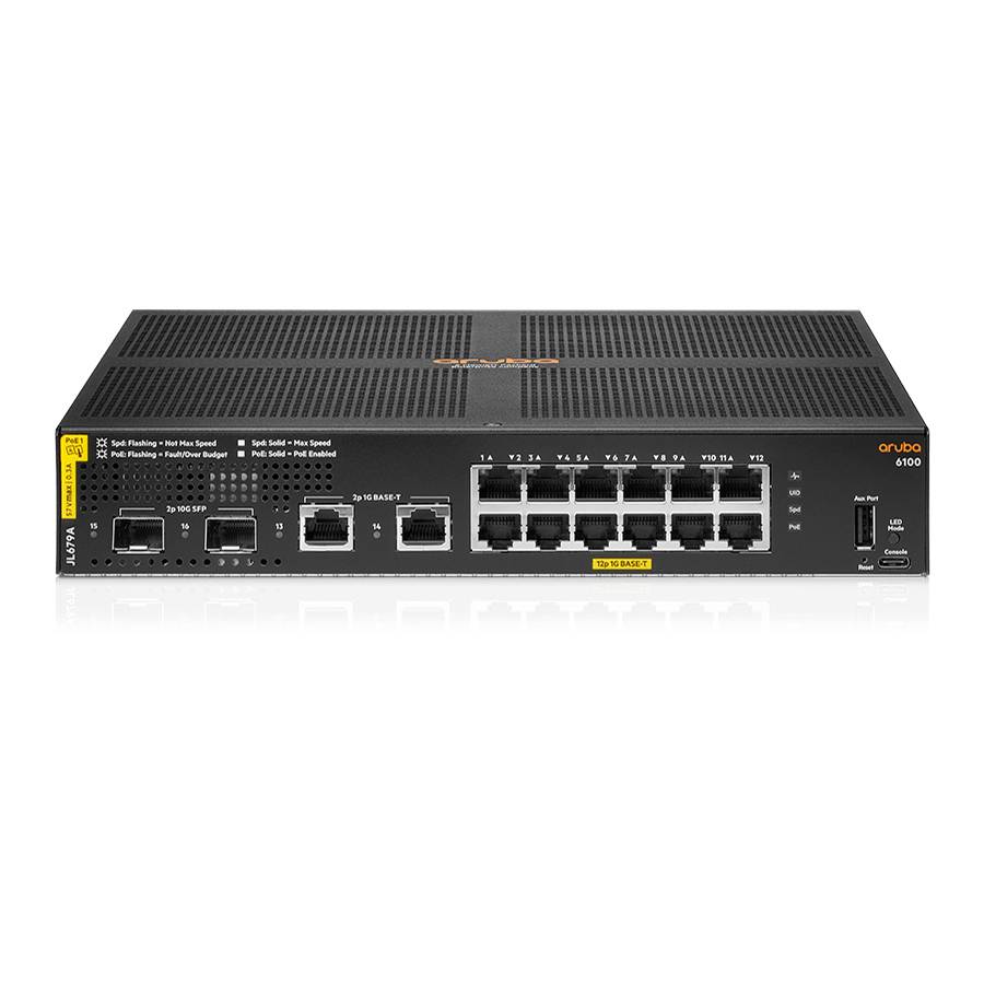 Aruba 6100 12G Class4 PoE 2G 2SFP+ 139W Switch JL679A