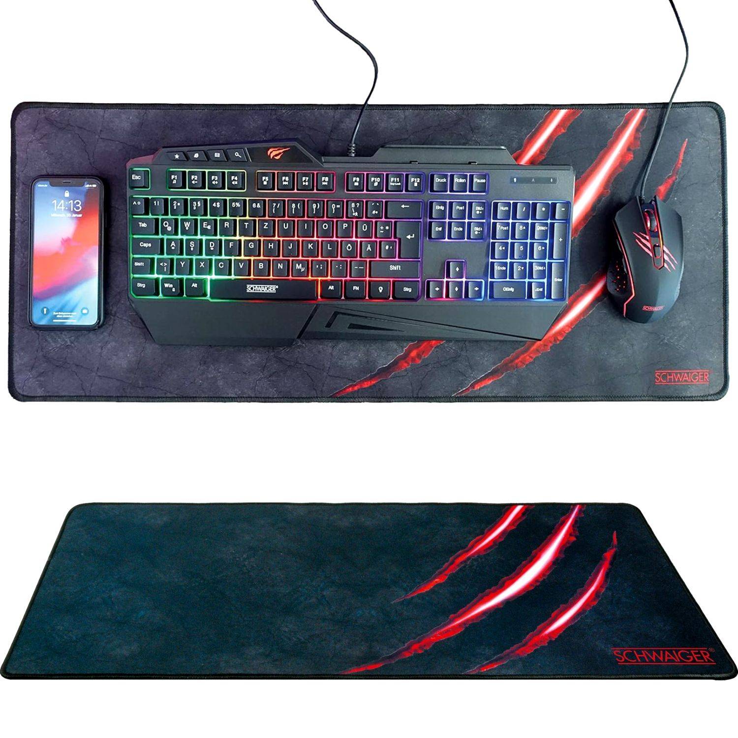 Gaming Deskpad Mauspad XXL Stoff 750x300mm