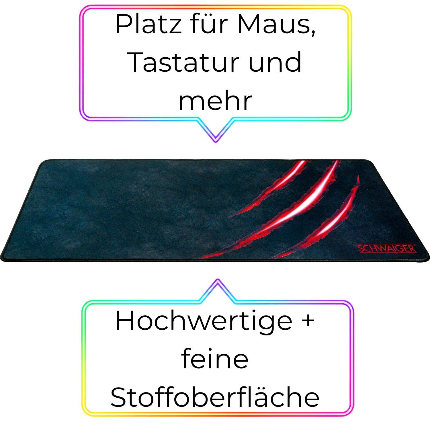 Gaming Deskpad Mauspad XXL Stoff 750x300mm