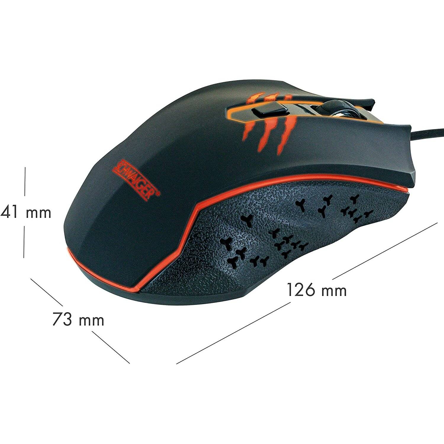SCHWAIGER -GM3000- Gaming Maus | RGB Beleuchtung | ernonomischer Form | mit 6 Tasten | schwarz