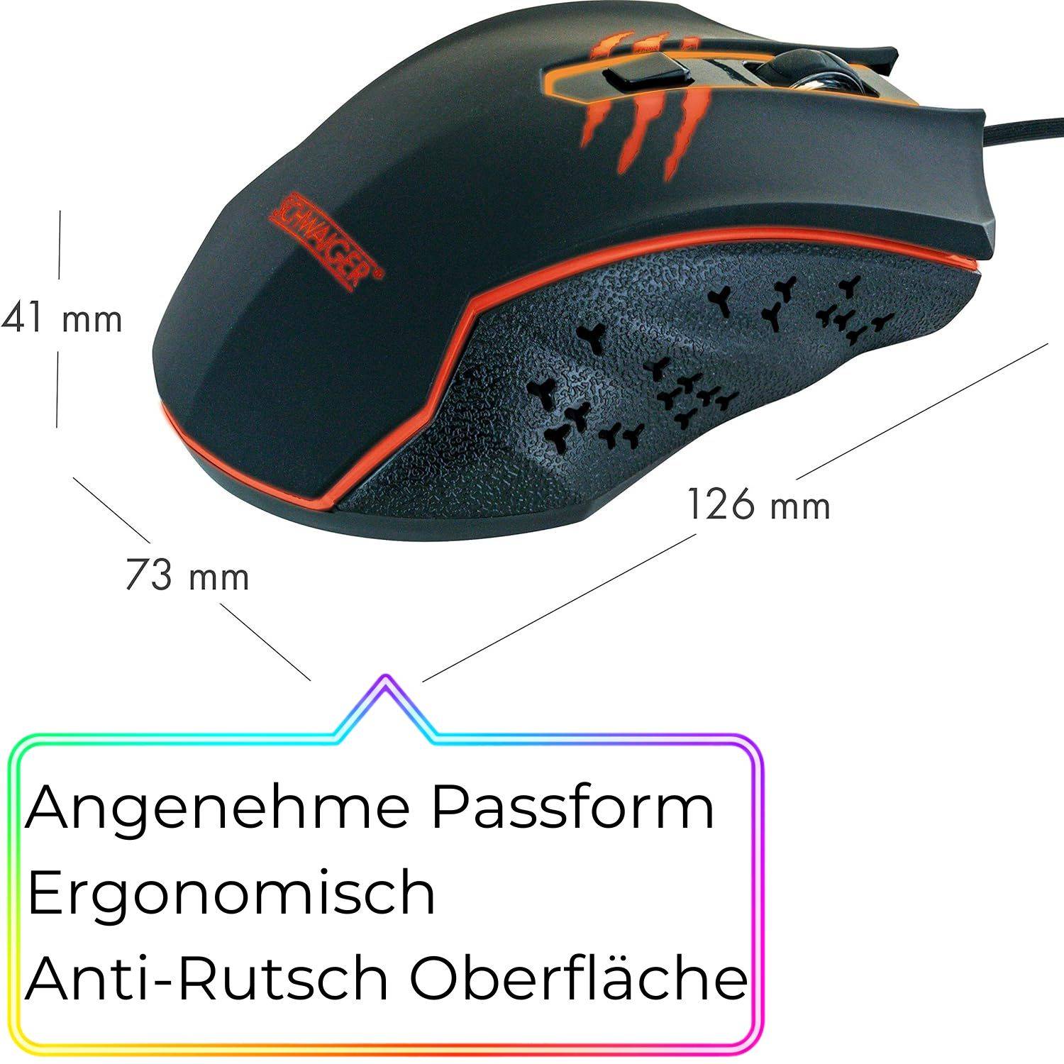 Gaming Maus Optisch RGB LED Beleuchtung