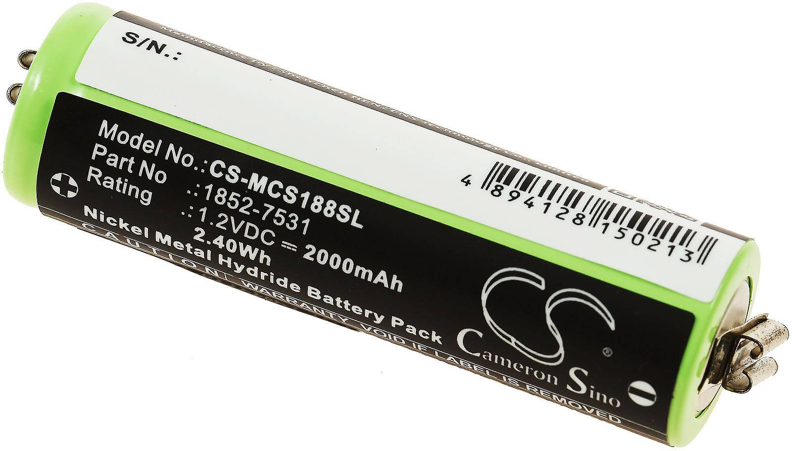 Powery Akku für Haarschneider, Haarschneidemaschine Moser ChroMini 1591 (nur Akkutyp 1852-7531), 1,2V, NiMH