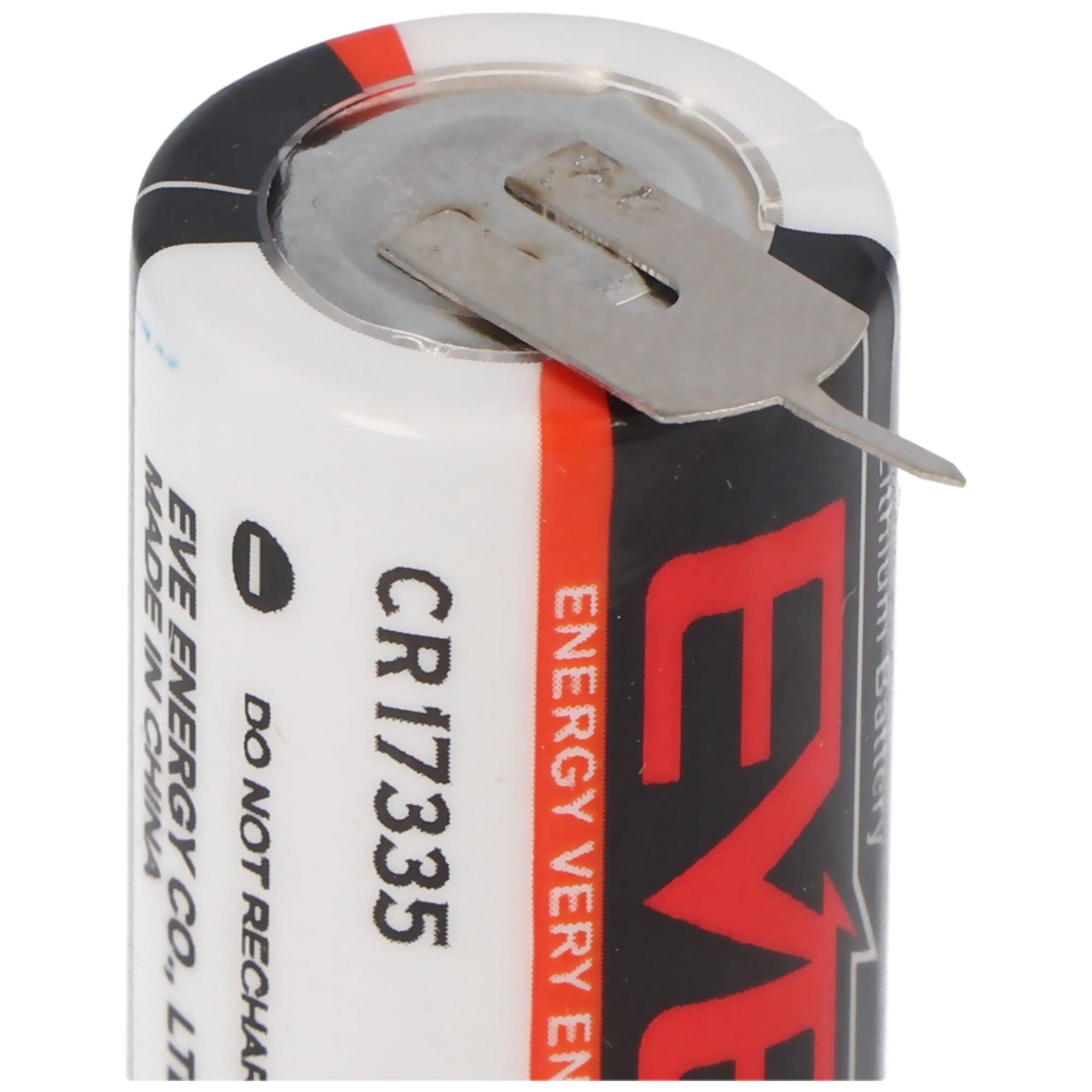EVE CR17335 Batterie Baugröße 2/3A mit 3 Volt 1550mAh Abmessungen 33,5 x 17mm mit Printkontakten ++/- 7,6mm Rastermaß