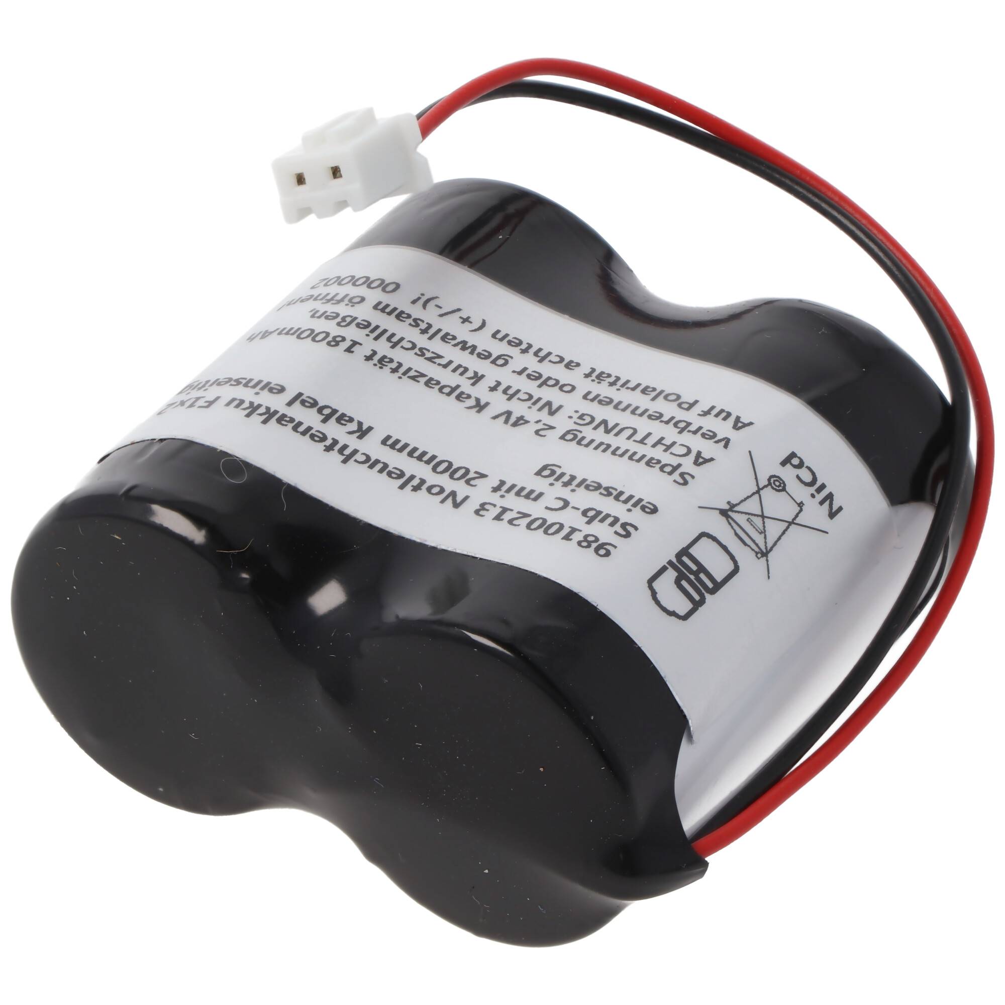 2,4 Volt Akkupack passend für Esylux Typ AS1800/2,4, Akkupack mit Kabel und Stecker