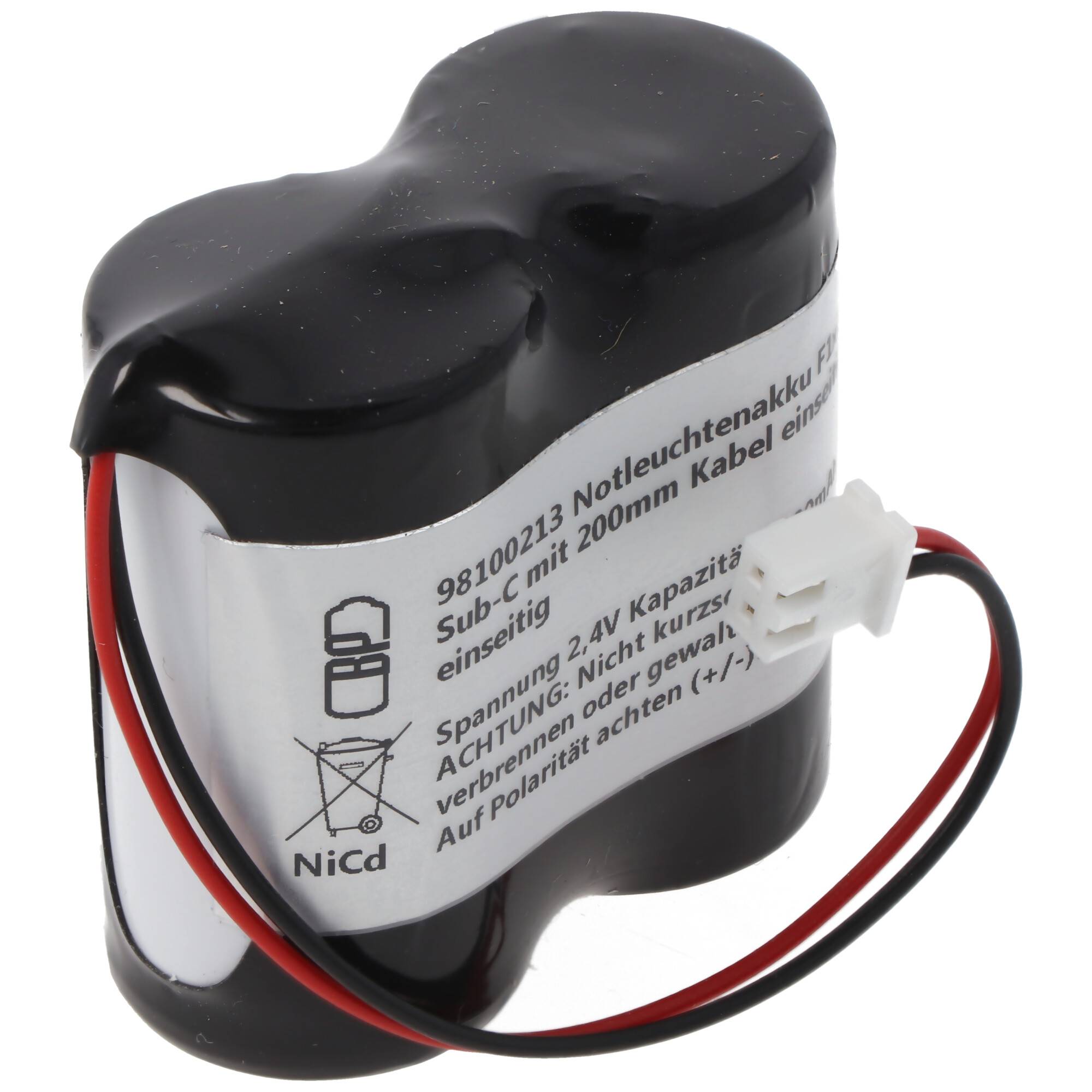 2,4 Volt Akkupack passend für Esylux Typ AS1800/2,4, Akkupack mit Kabel und Stecker