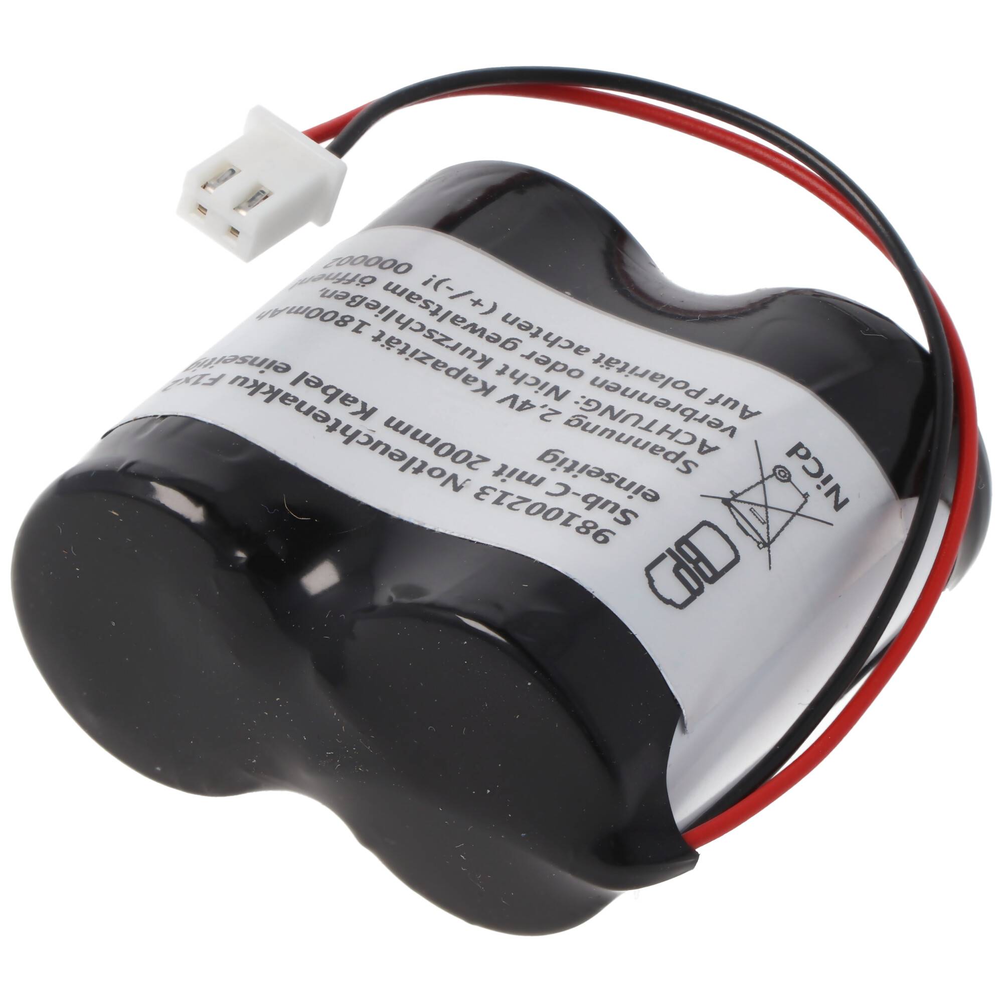 2,4 Volt Akkupack passend für Esylux Typ AS1800/2,4, Akkupack mit Kabel und Stecker