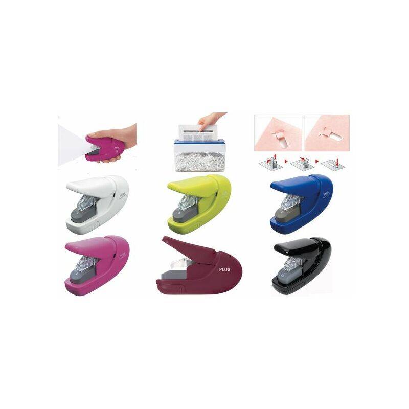 PLUS JAPAN Heftgerät SL-106AB klammerlos, weinrot