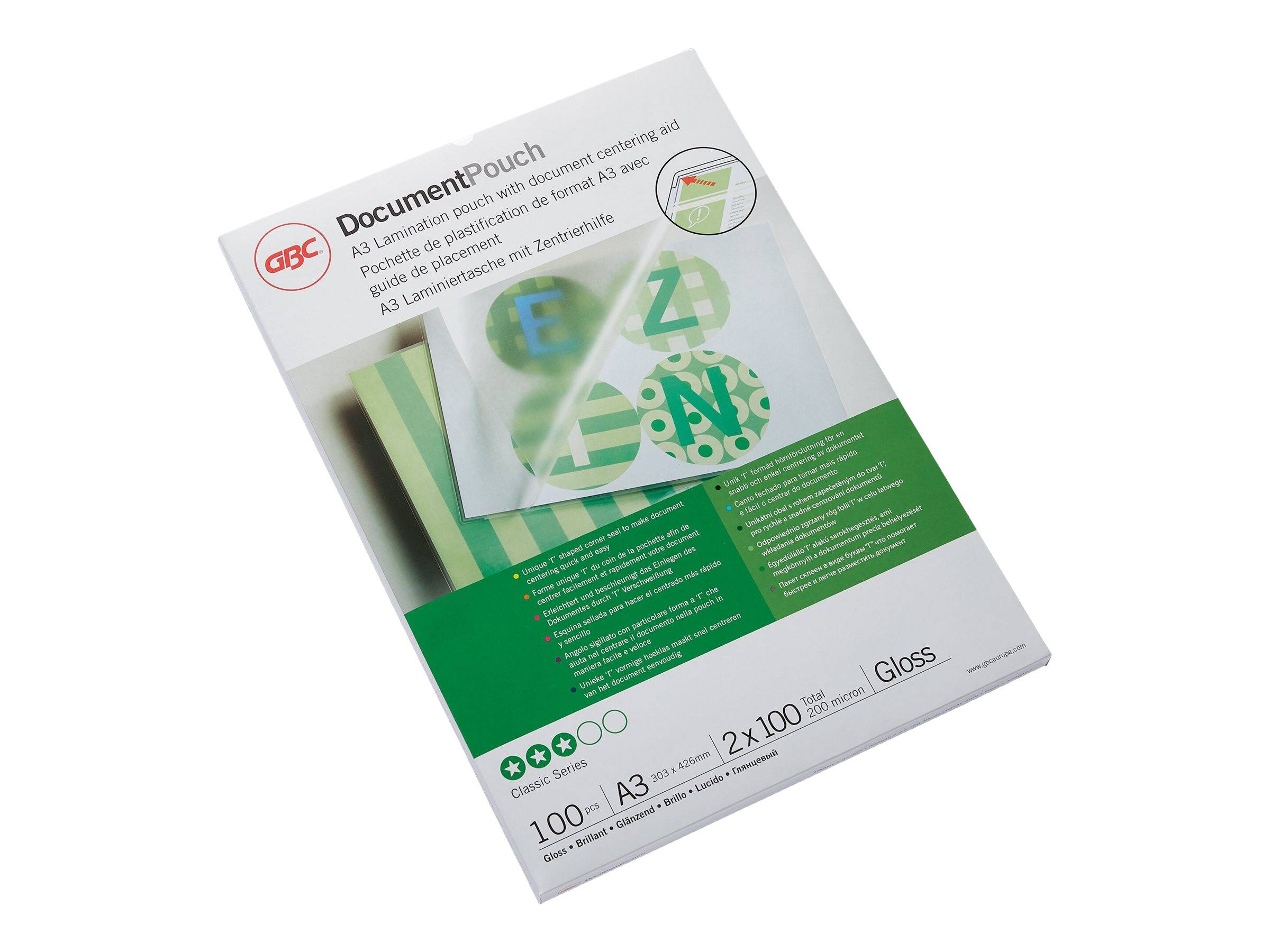 GBC Document Laminating Pouch - 200 Mikron - 100er-Pack - hochglänzend - A3 (297 x 420 mm)