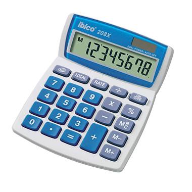 ibico Tischrechner 208X IB410062 8Zeichen Solar/Batterie l.gr/bl
