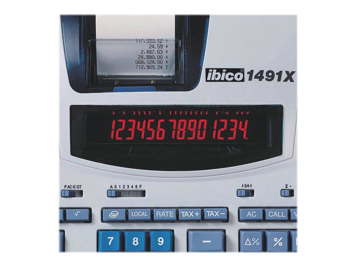 ibico® 1491X Tischrechner druckend weiß/blau